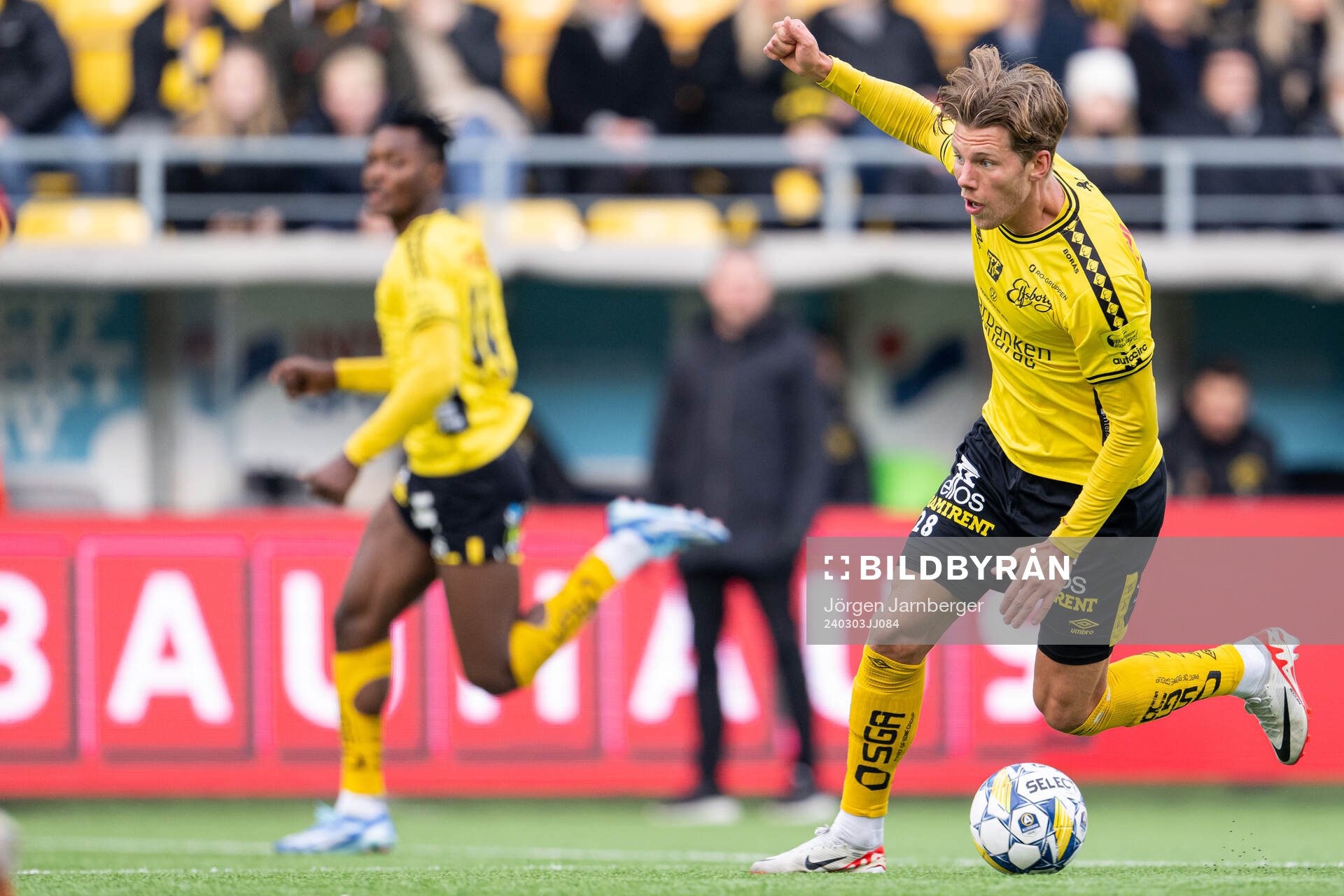 Elfsborgs Noah Söderberg under fotbollsmatchen i Svenska Cupen mellan Elfsborg och Degerfors den 3 mars 2024 i Borås. 