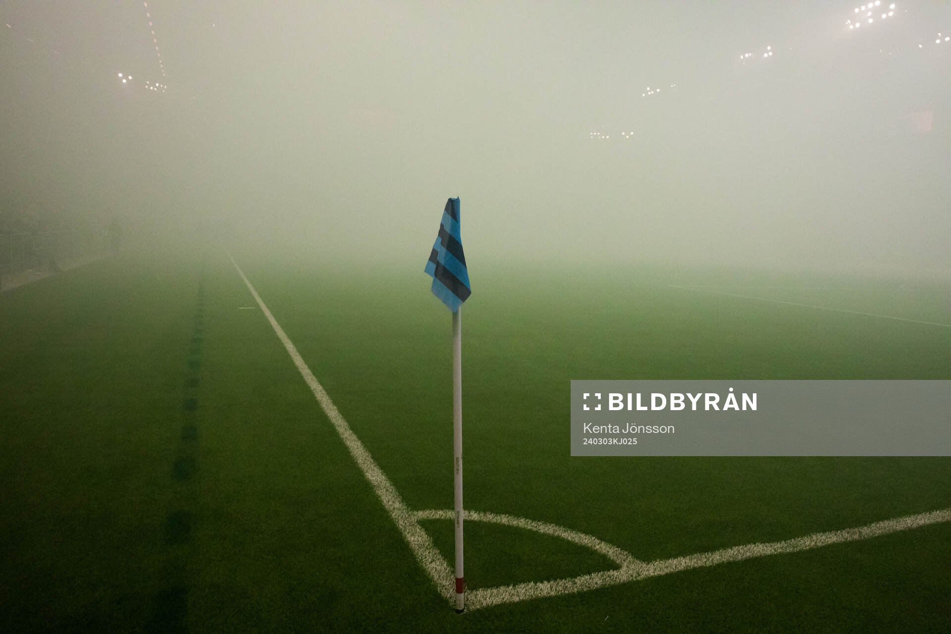 Spelavbrott på grund av rök från pyroteknik