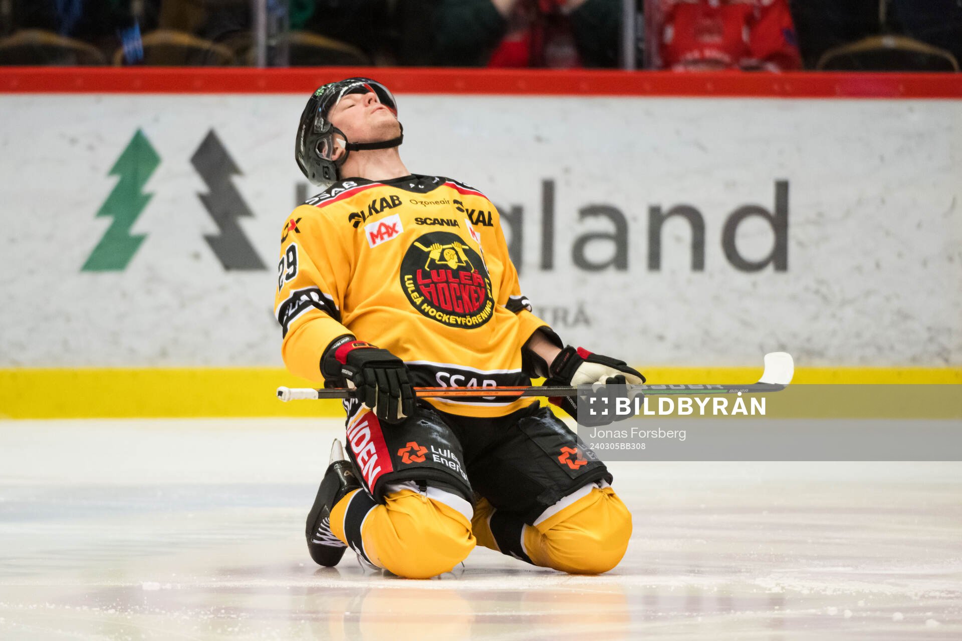 Luleås Erik Gustafsson innan ishockeymatchen i SHL mellan