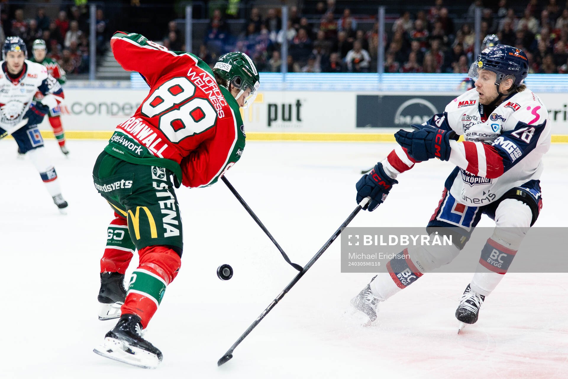 Frölundas Malte Strömwall och Linköpings John Nyberg