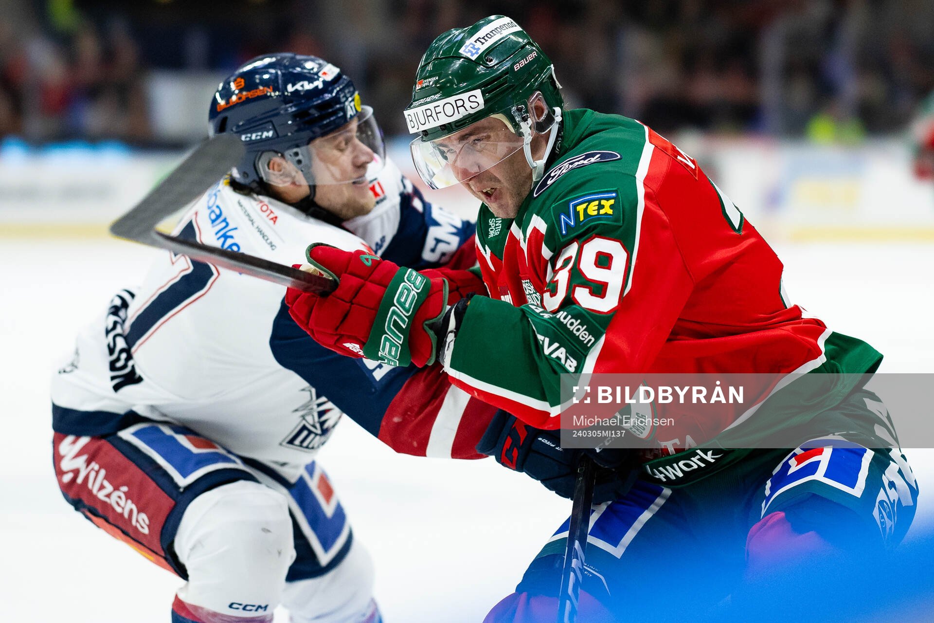 Linköpings Jesper Pettersson och Frölundas Mikael Ruohomaa
