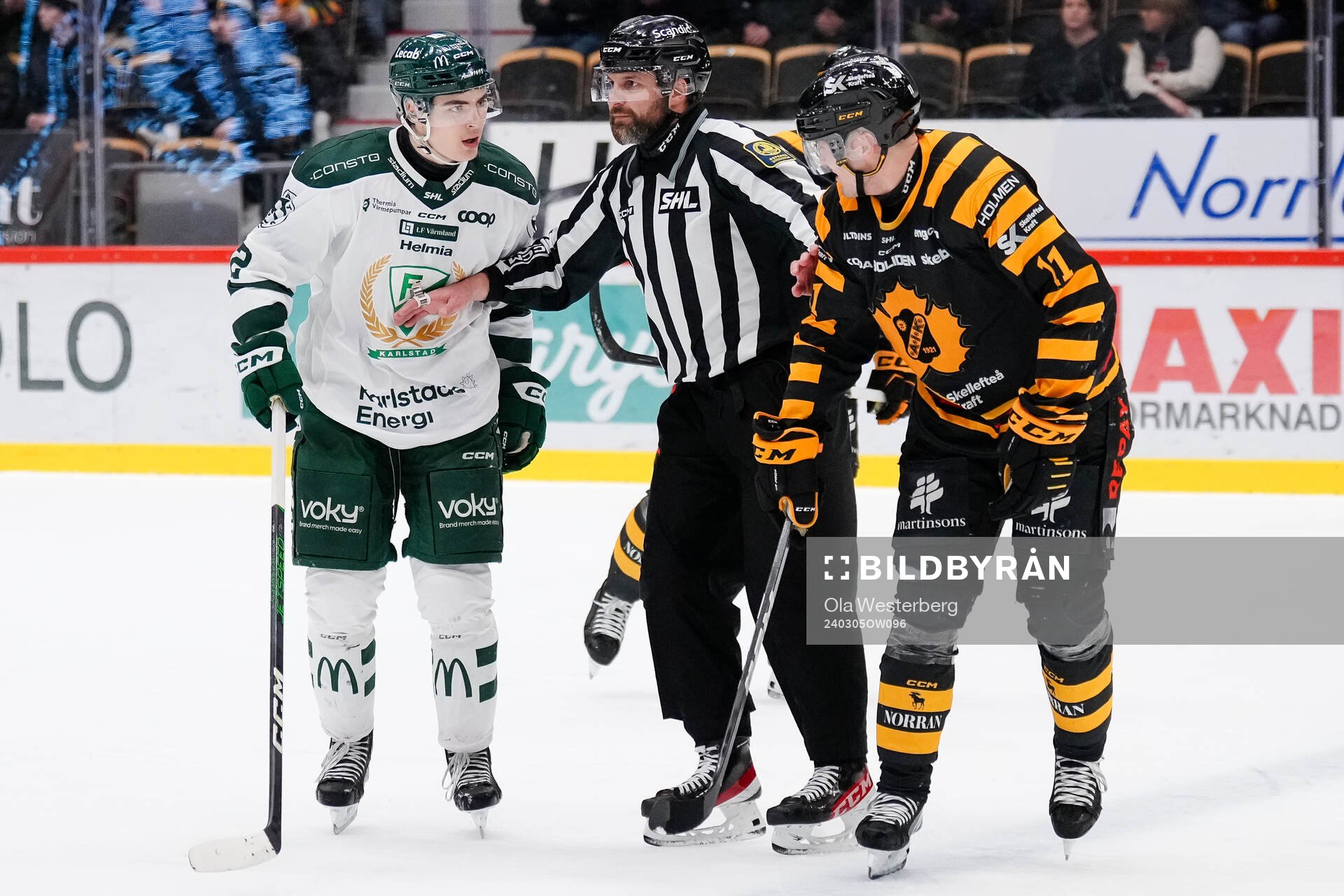 Färjestads Liam Öhgren och Skellefteås Max Lindholm