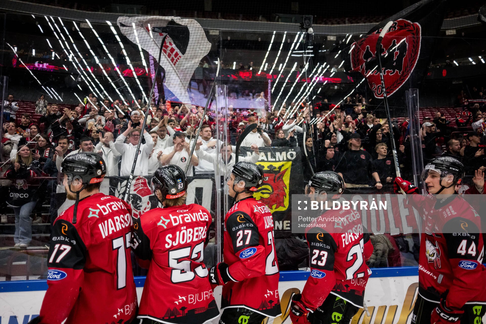 Malmö Redhawks Johan Ivarsson, Albert Sjöberg, Robin