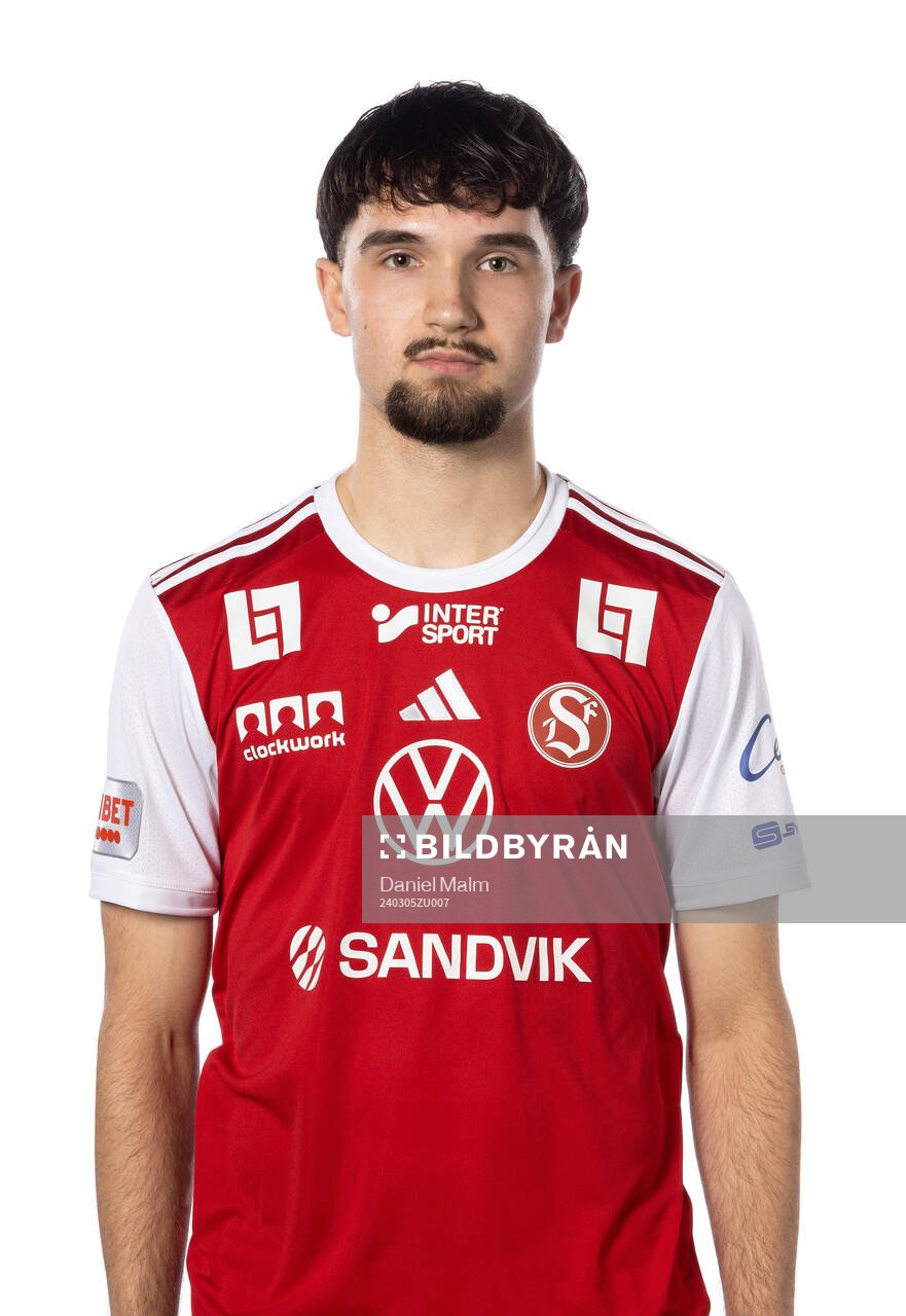Sandvikens Lukas Vikgren poserar för ett porträtt den 5 mars 2024 i Sandviken.