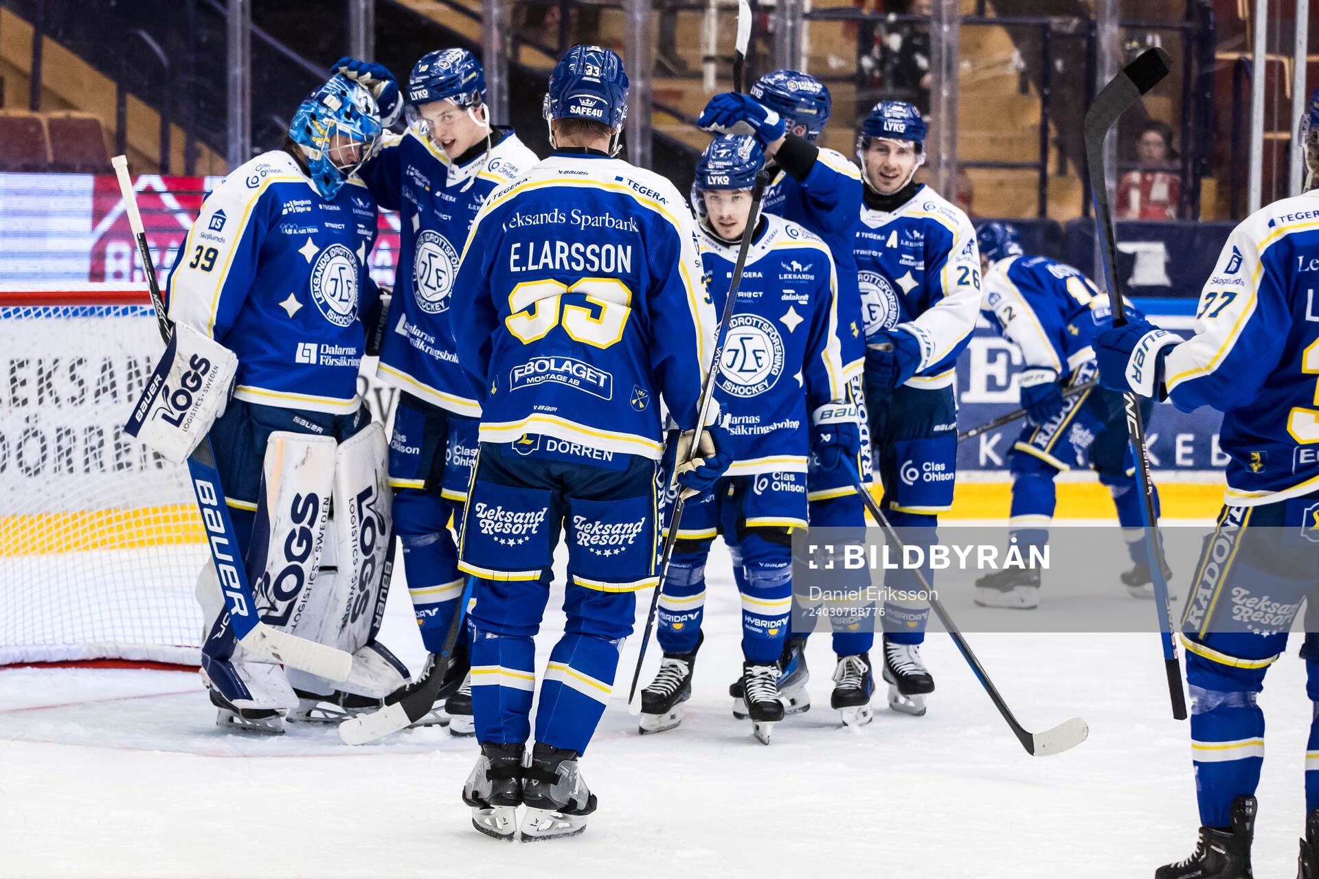 Leksands spelarna jublar
