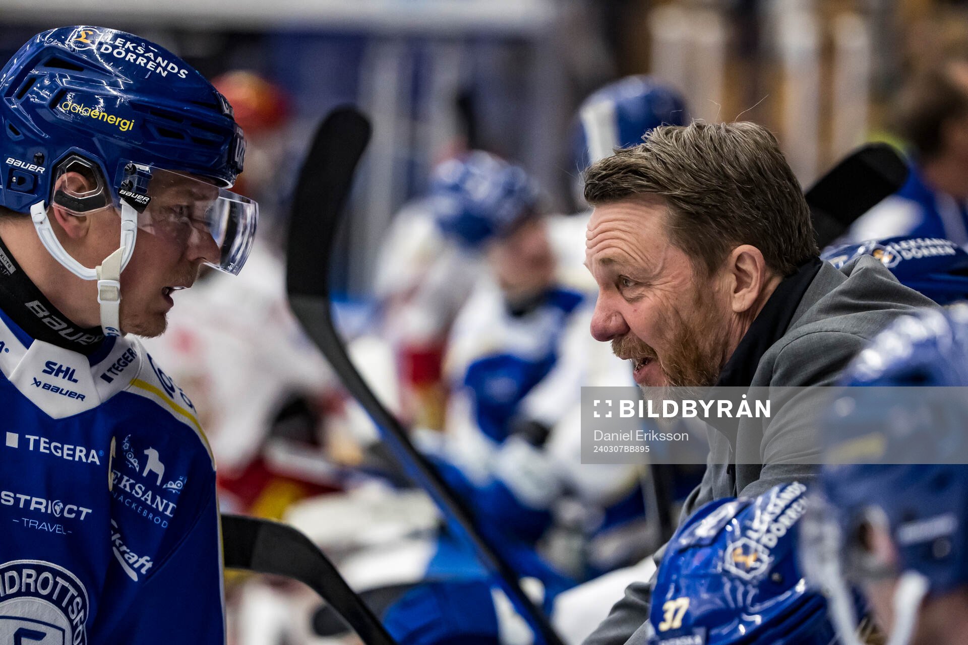 Leksands Patrik Zackrisson och Leksands tränare Charles