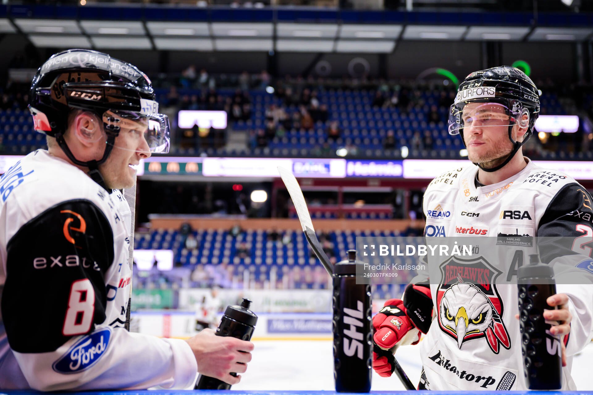 Malmö Redhawks Johan Olofsson och Christoffer Forsberg