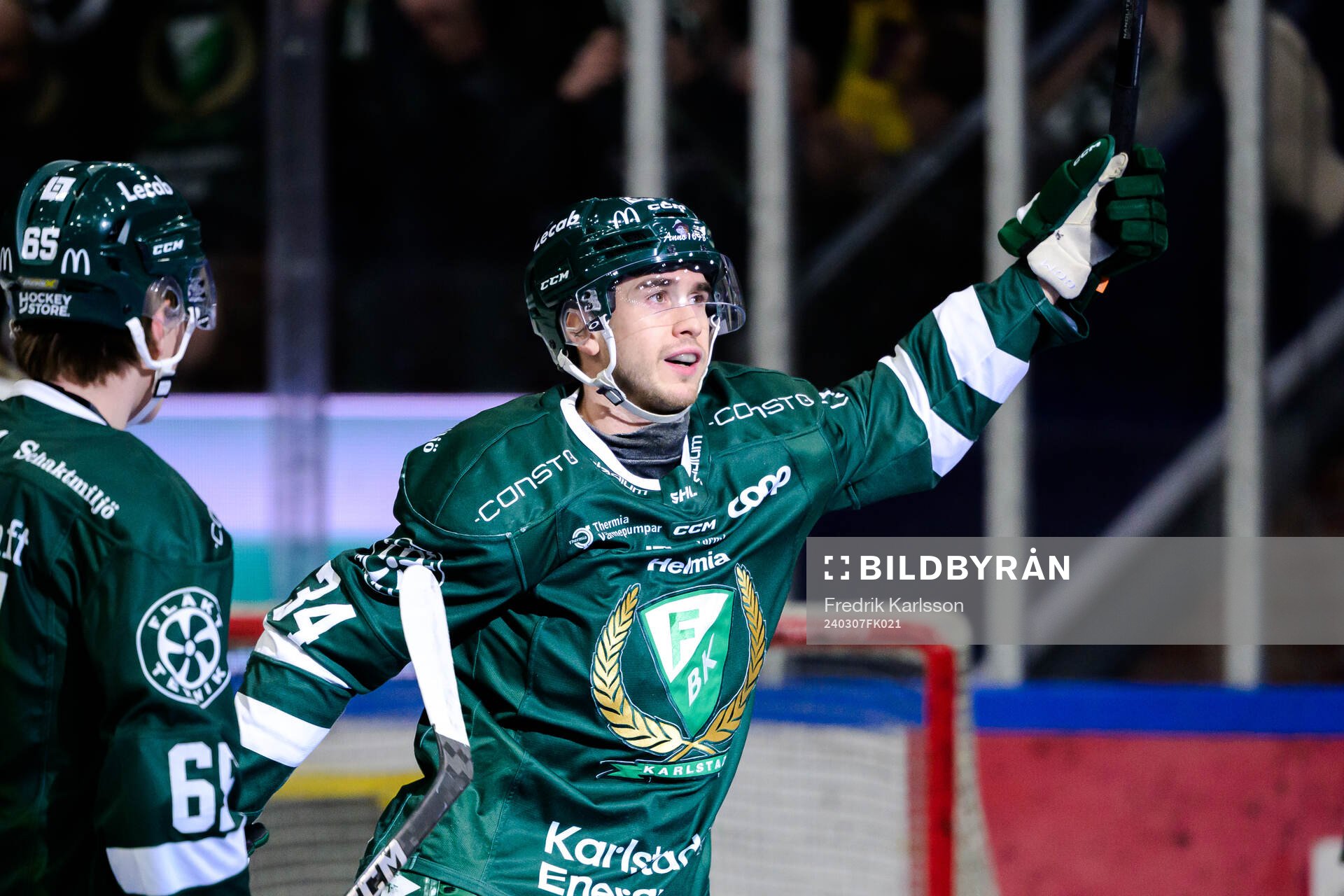 Färjestads Michael Lindqvist jublar