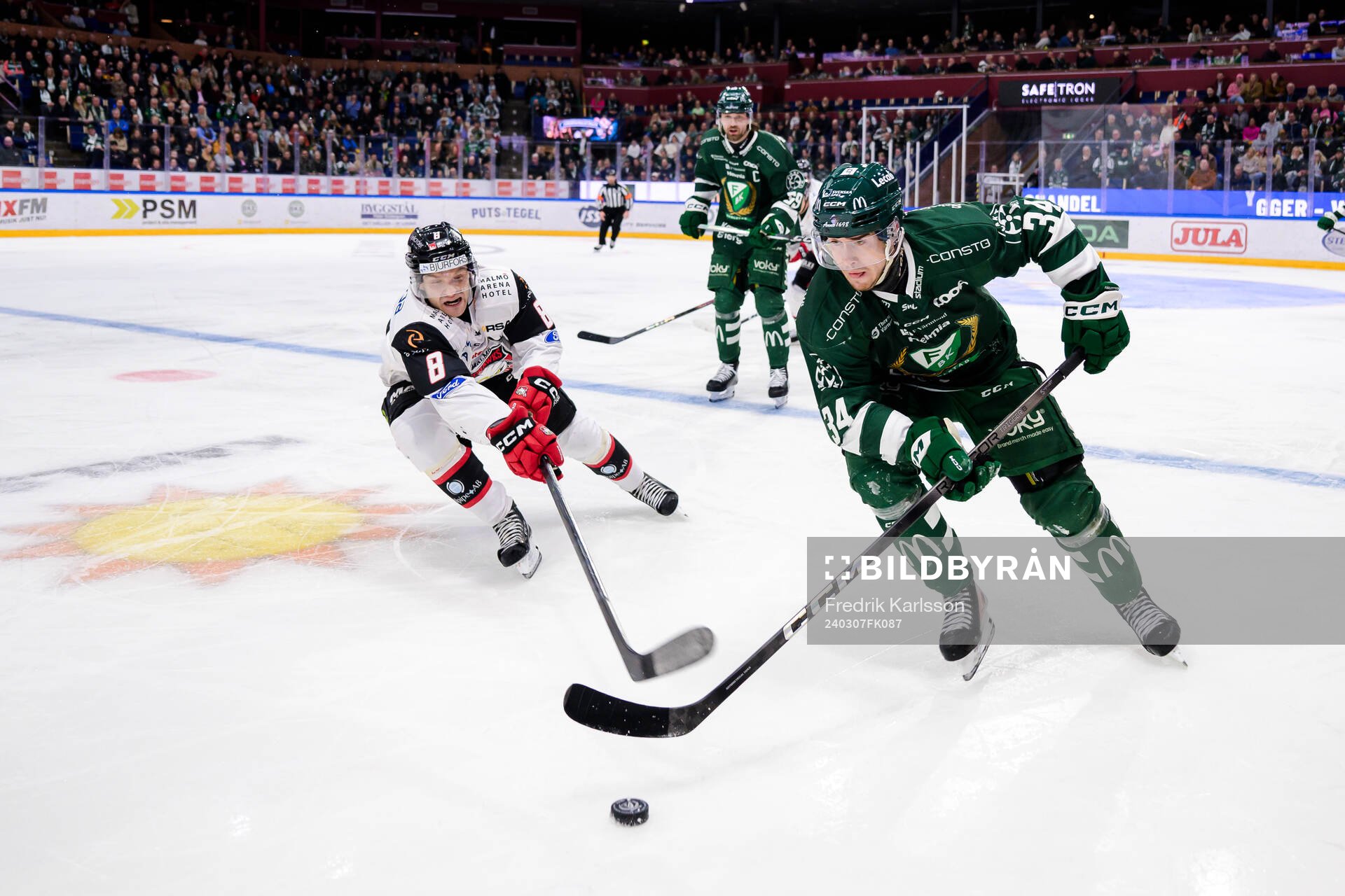 Malmö Redhawks Johan Olofsson och Färjestads Michael