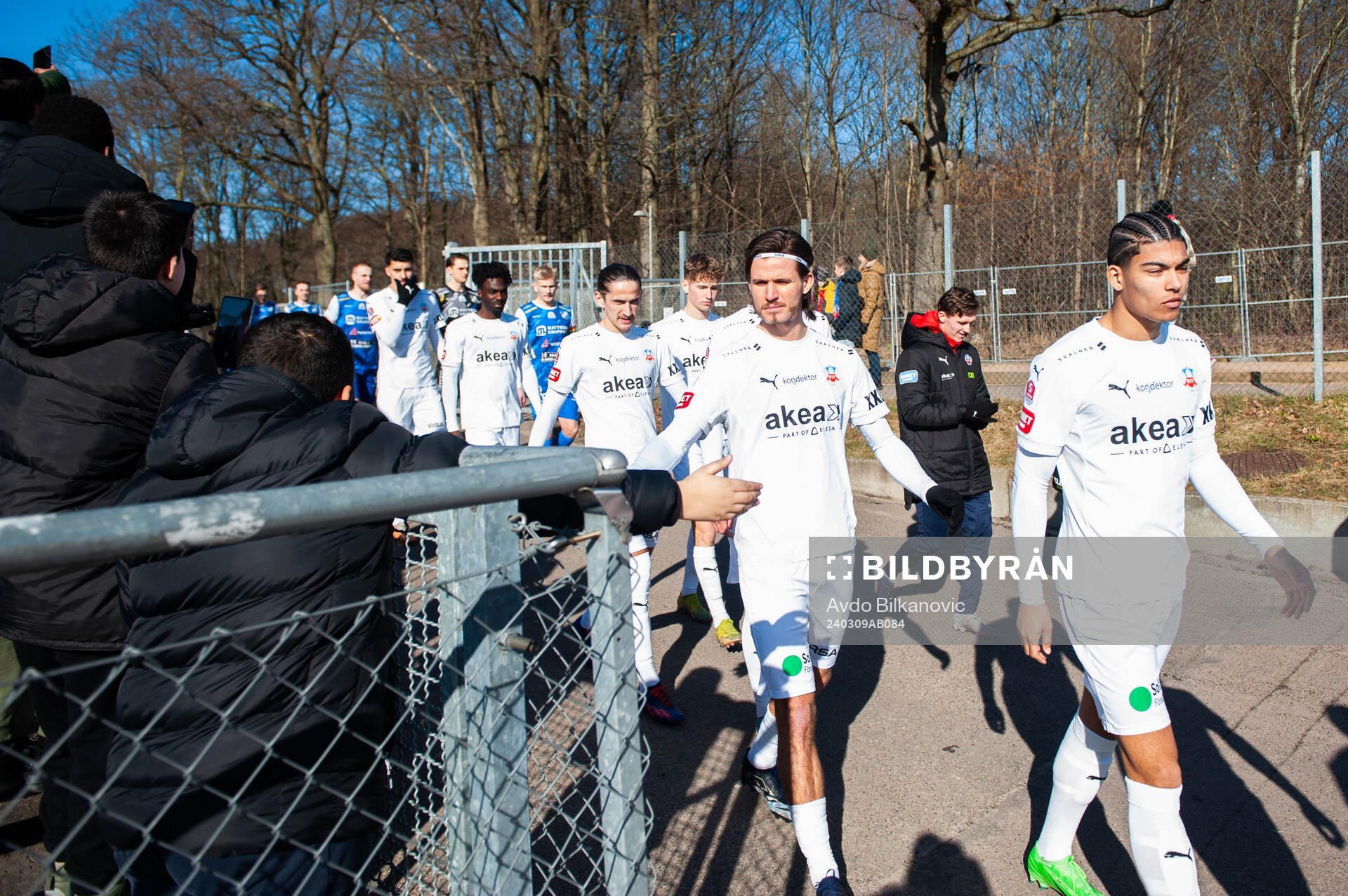 Helsingborgs spelare gör entré