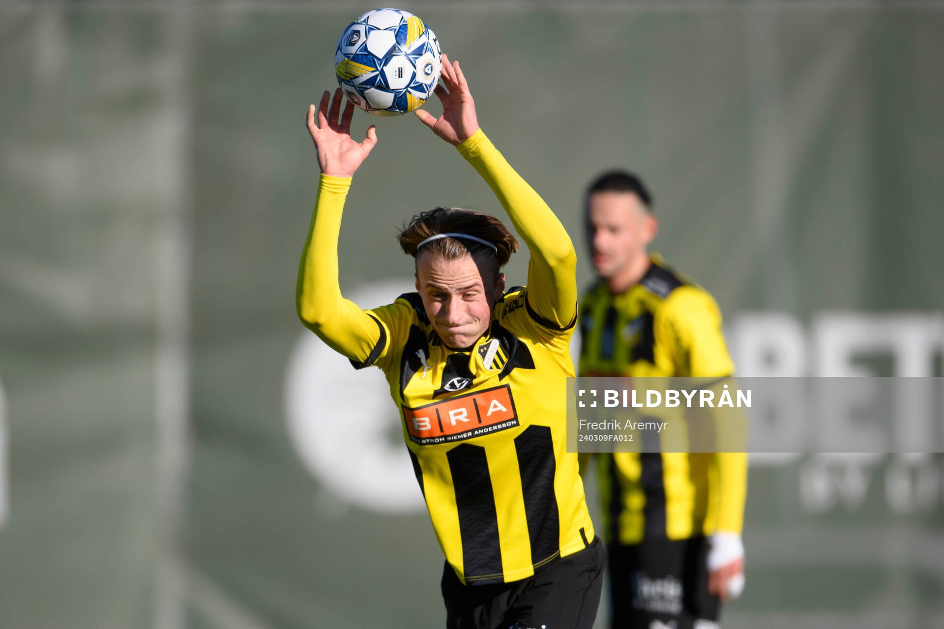 Häckens Sigge Jansson under träningsmatchen i fotboll mellan Häcken och Hammarby den 9 mars 2024 i Göteborg. 
