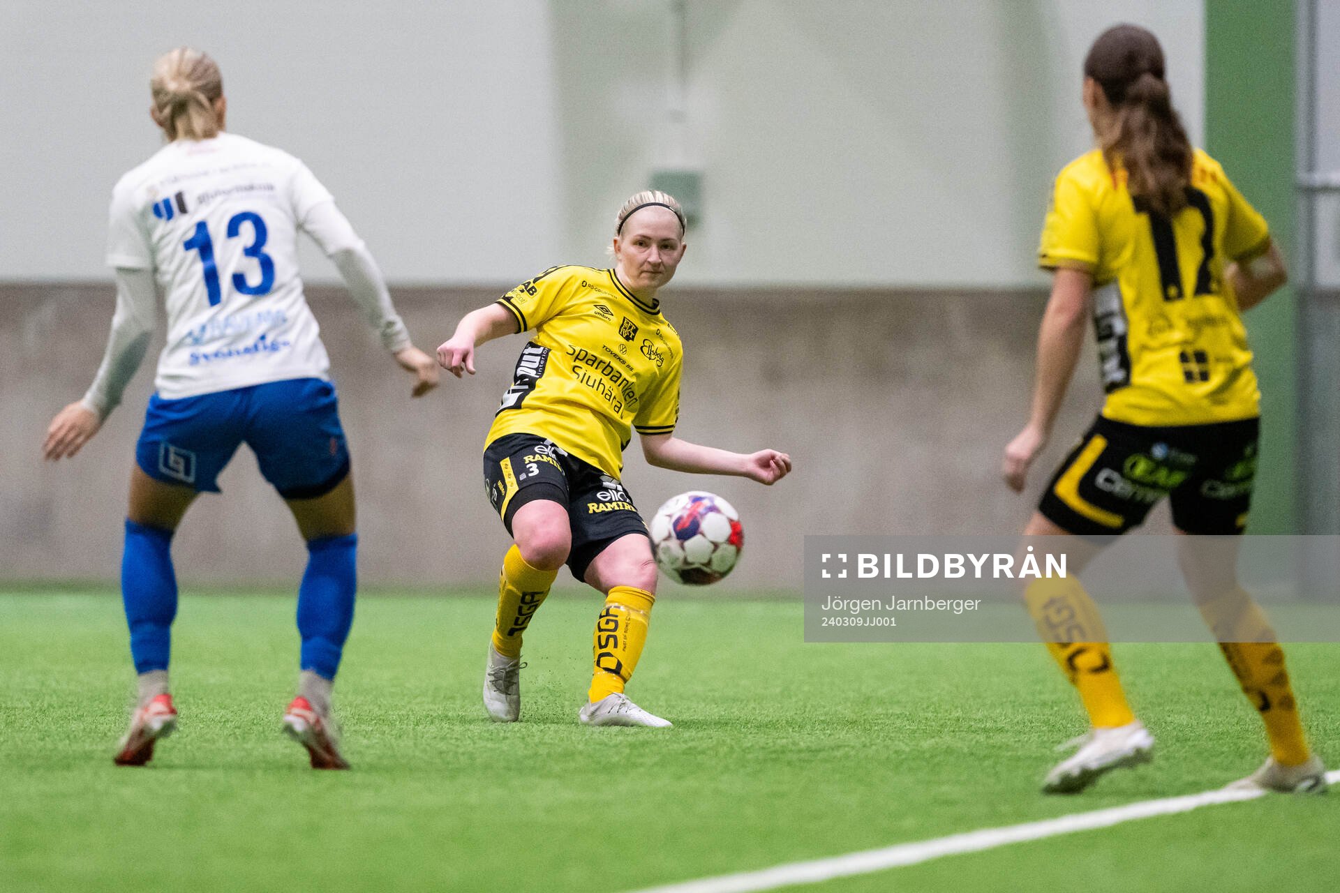Elfsborgs Fanny Johansson under träningsmatchen mellan Elfsborg och Värnamo den 9 mars 2024 i Borås. 