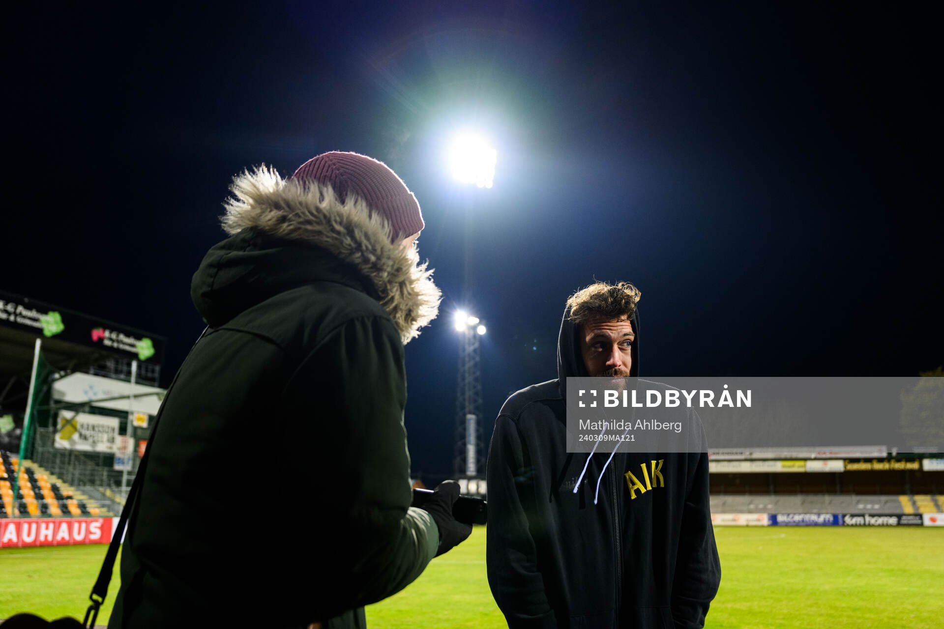 AIKs målvakt Kristoffer Nordfeldt efter kvartsfinalen i Svenska Cupen mellan Mjällby och AIK den 9 mars 2024 i Mjällby. 
