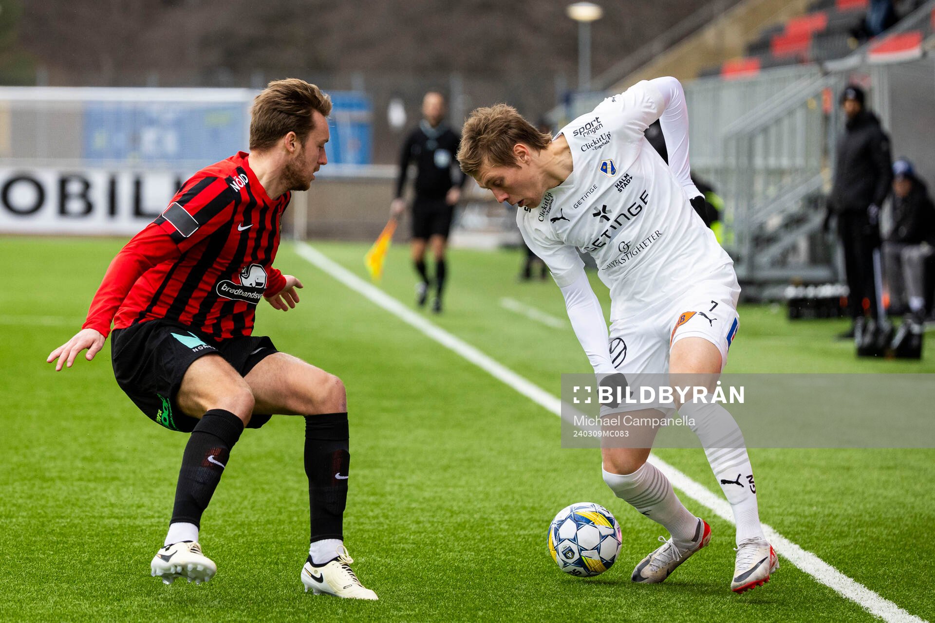 Halmstads Birnir Snær Ingason och Brommapojkarnas