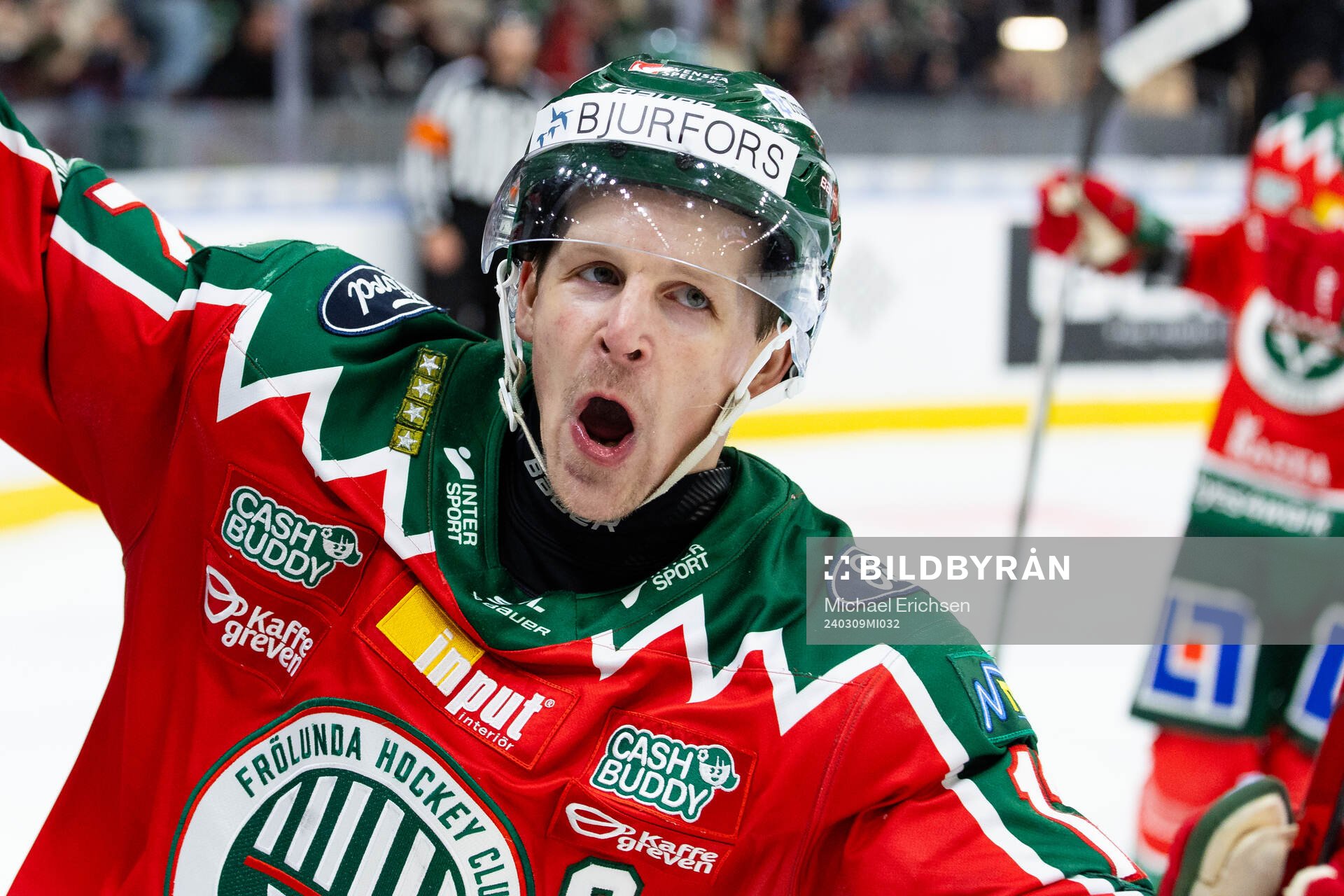 Frölundas Max Friberg jublar