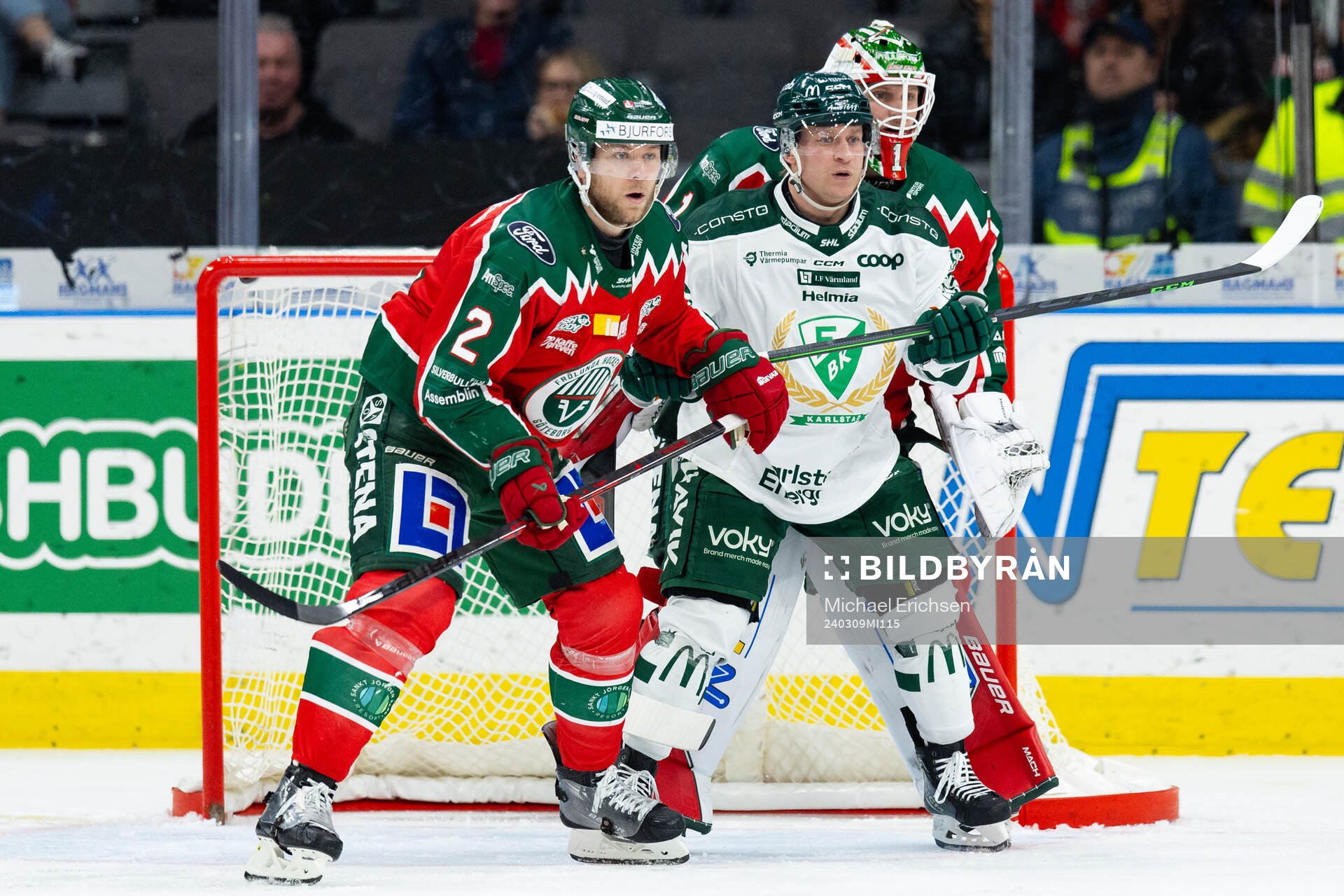 Frölundas Christian Folin och målvakt Lars Johansson mot