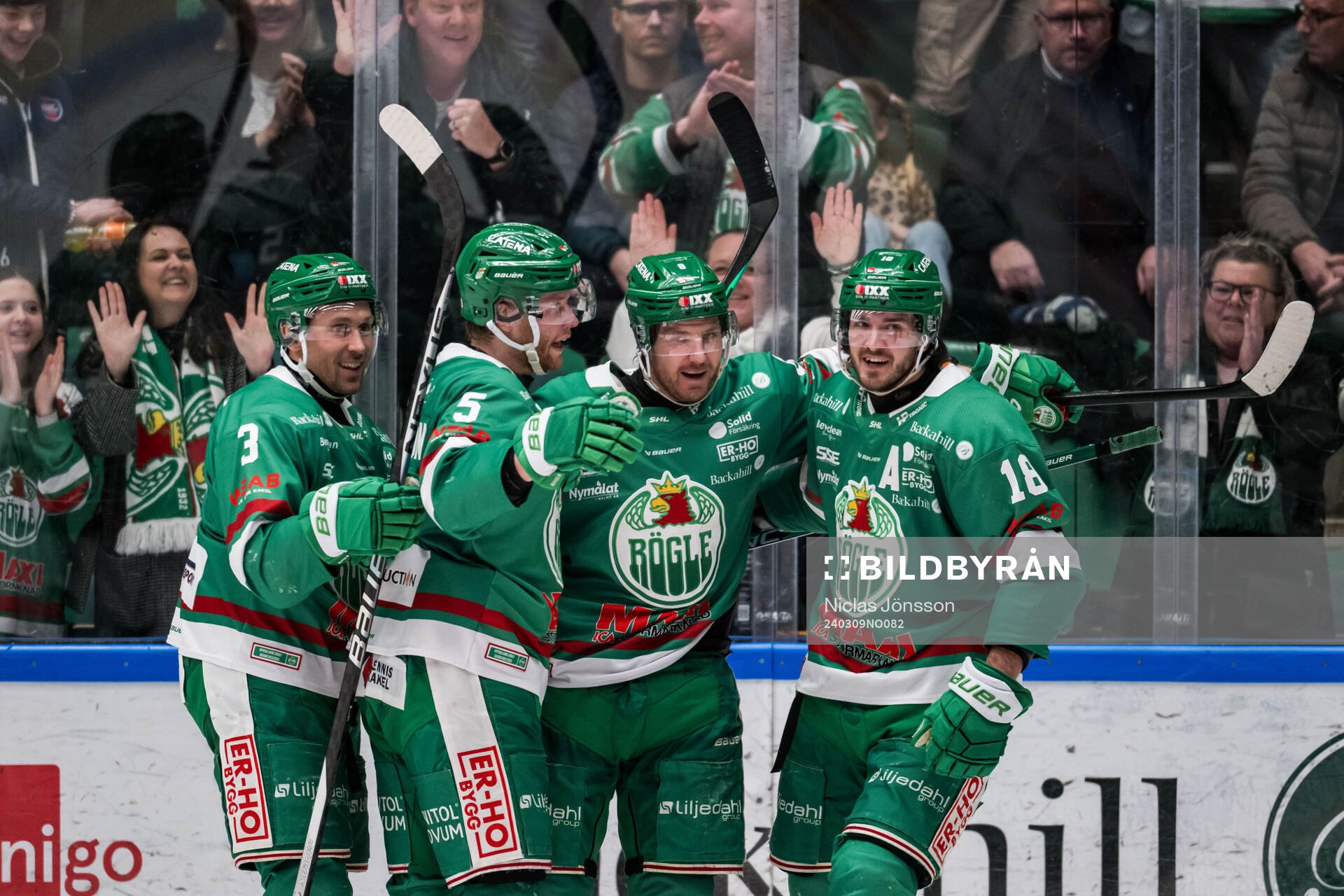 Rögles Michael Kapla, Ludvig Claesson, Linus Sandin och