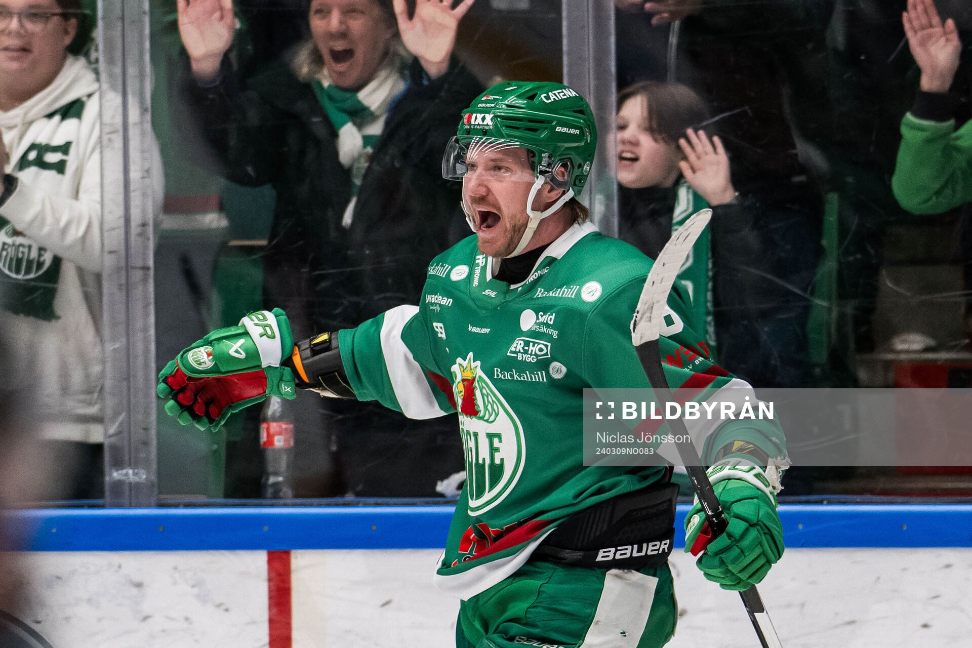 Rögles Linus Sandin jublar 4-2
