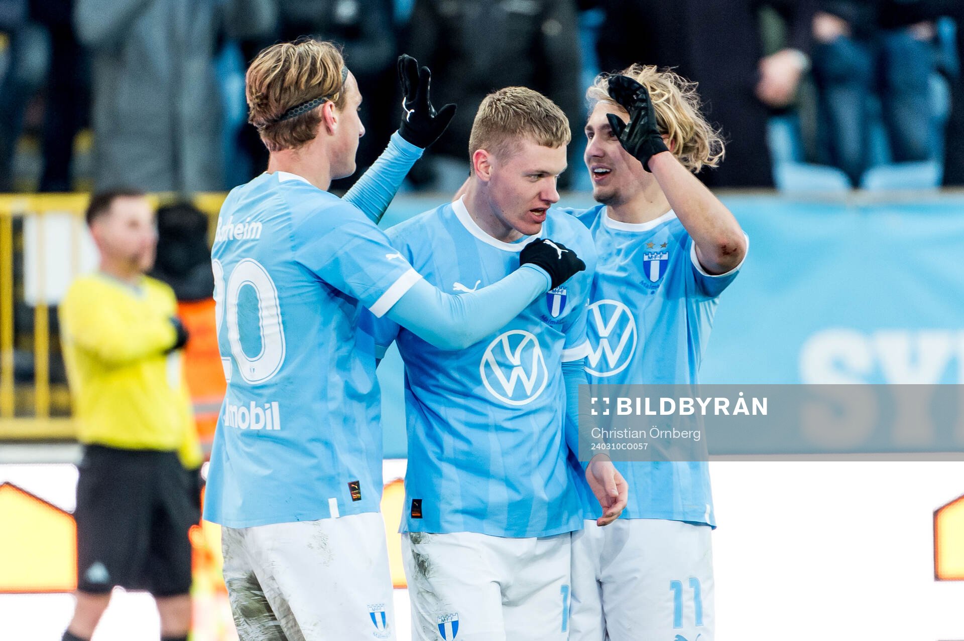 Malmö FFs Sebastian Vinther Jørgensen jublar med Erik