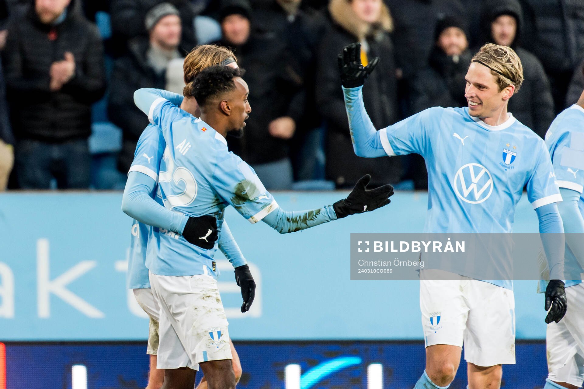 Malmö FFs Taha Abdi Ali och Erik Botheim jublar
