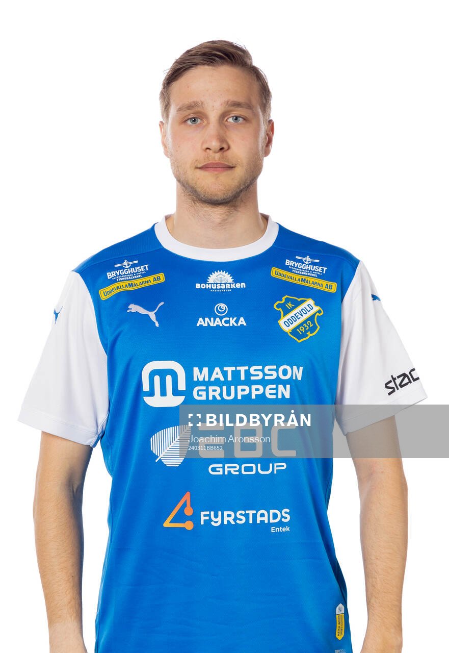 Oddevolds Axel Pettersson poserar för ett porträtt den 11 mars 2024 i Uddevalla.