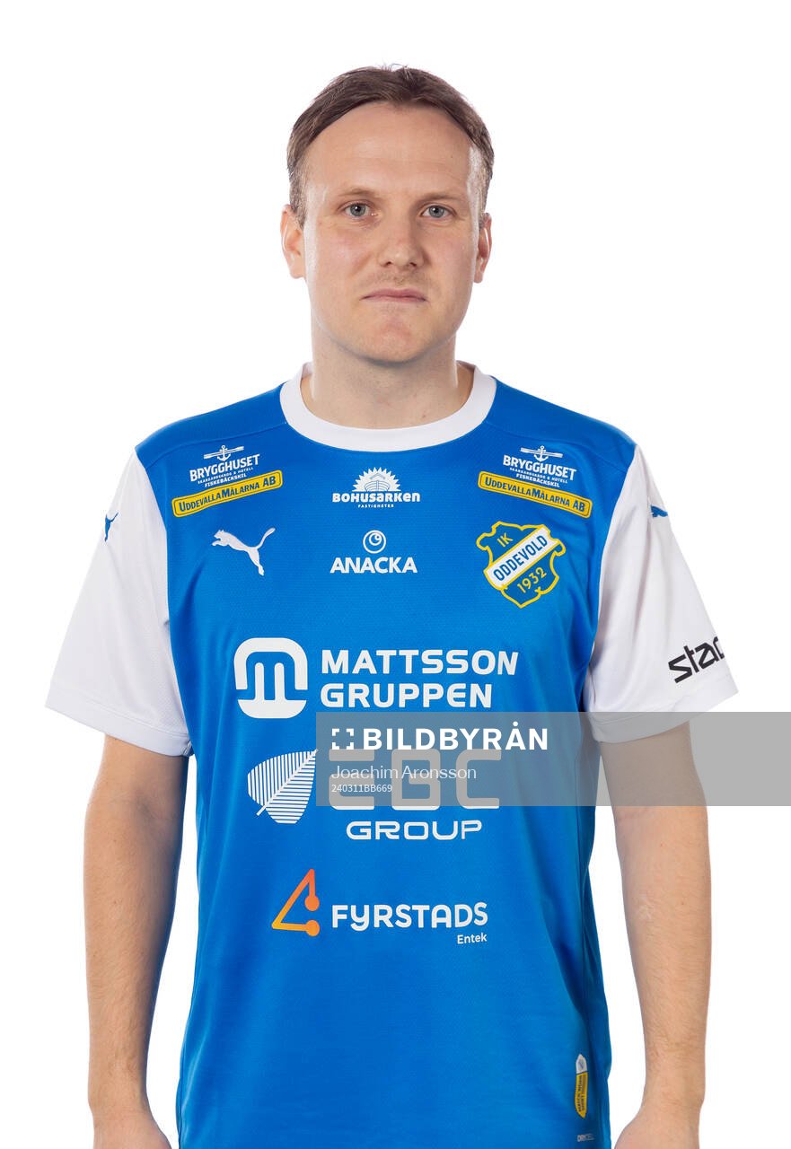 Oddevolds Pontus Johansson poserar för ett porträtt den 11 mars 2024 i Uddevalla.