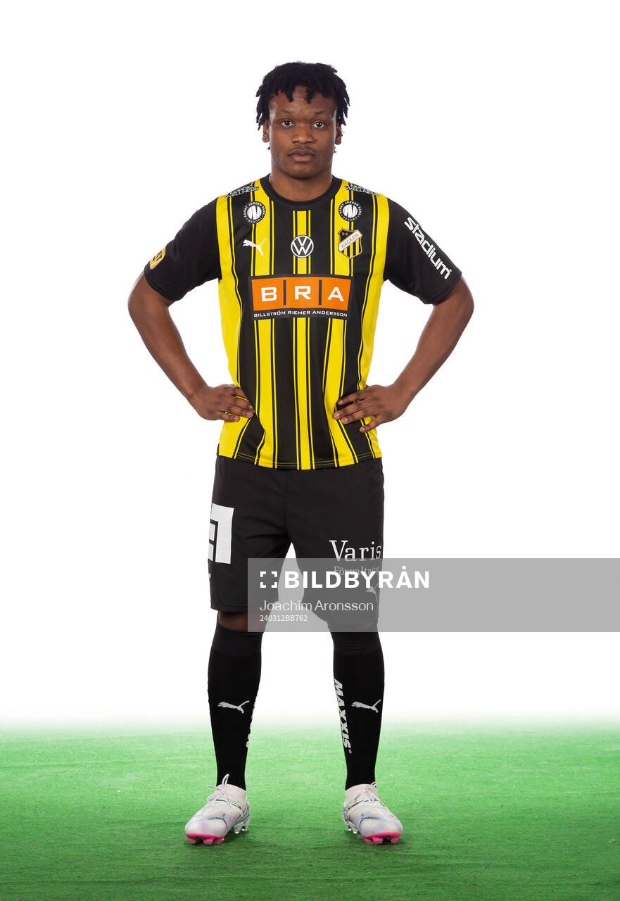 Häckens Jeremy Agbonifo poserar för ett porträtt den 12 mars 2024 i Göteborg.