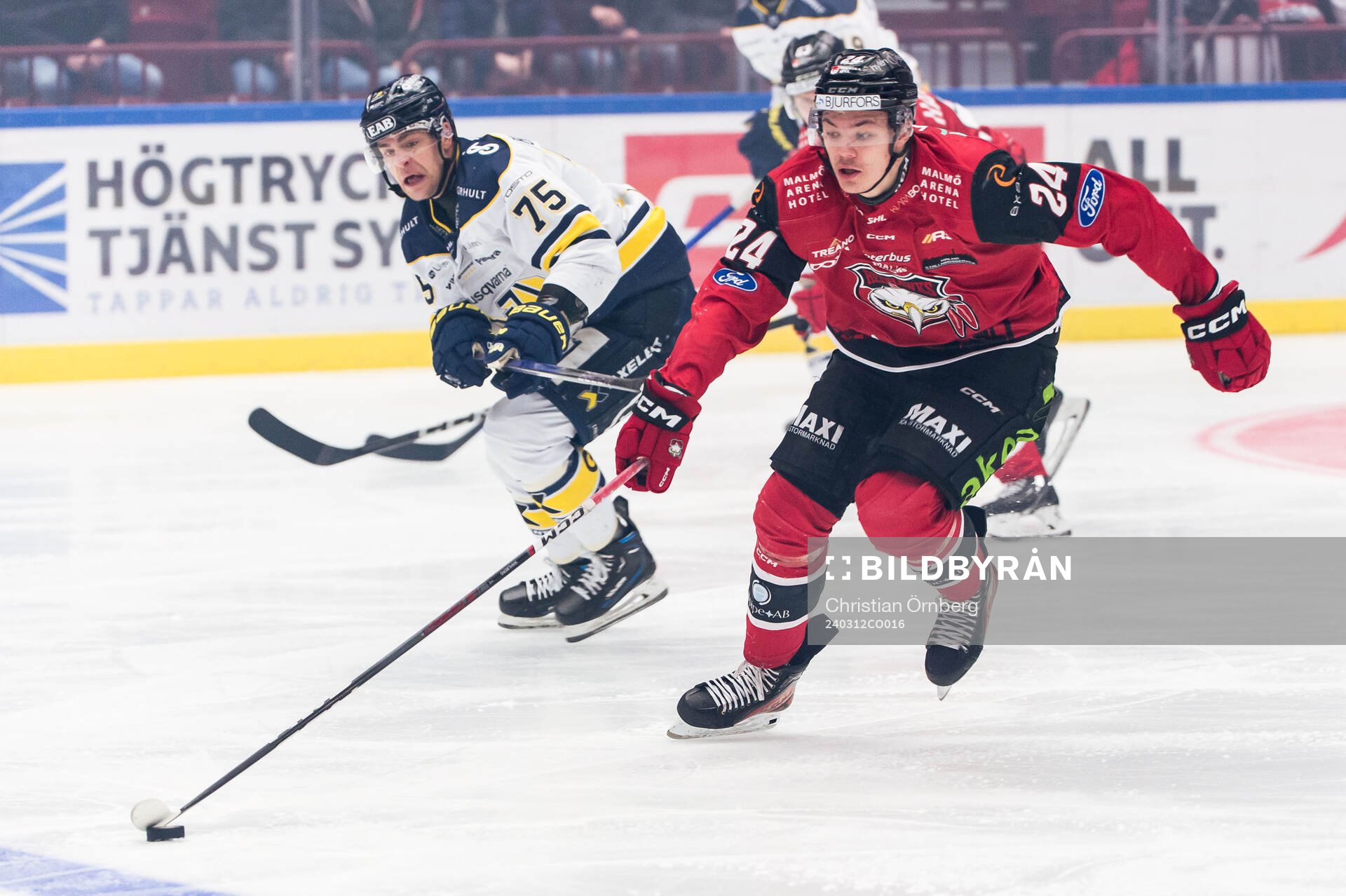 HV71s Radan Lenc och Malmö Redhawks Anton Wahlberg