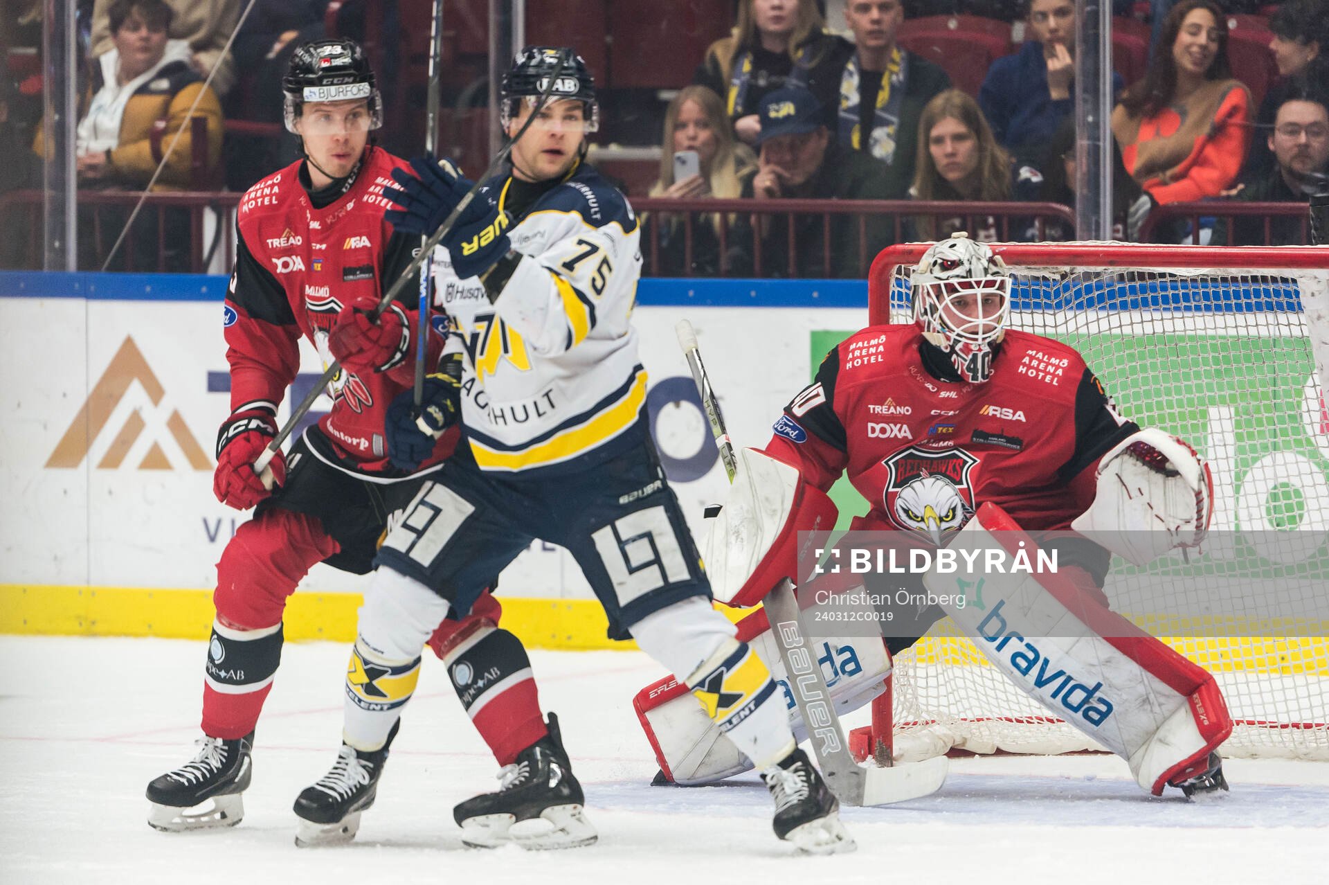 HV71s Radan Lenc och Malmö Redhawks Adam Ollas Mattsson