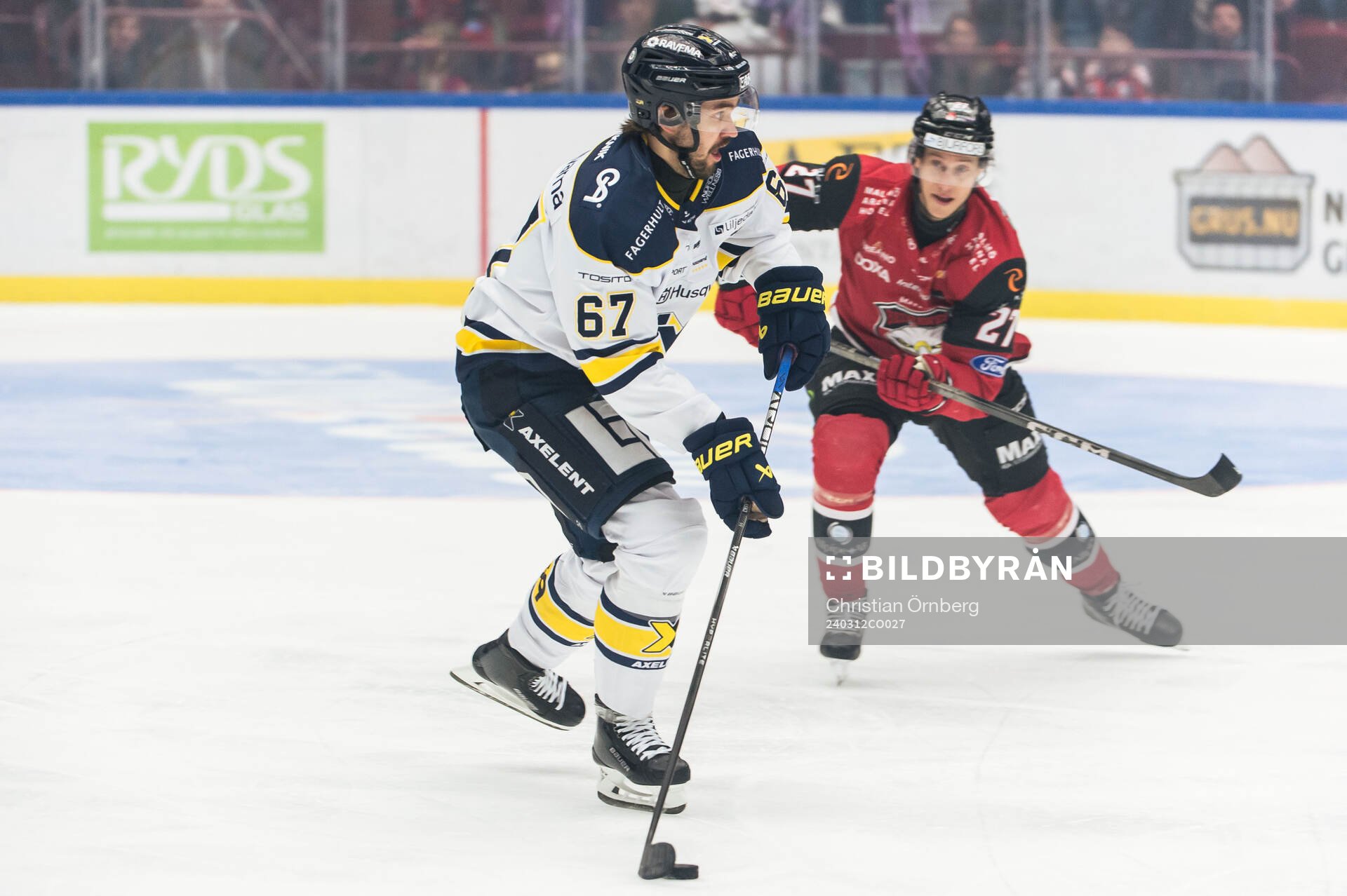 HV71s Oliwer Kaski och Malmö Redhawks Robin Alvarez