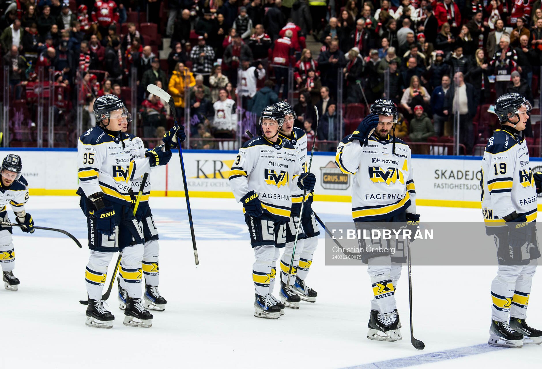 Spelarna i HV71 deppar