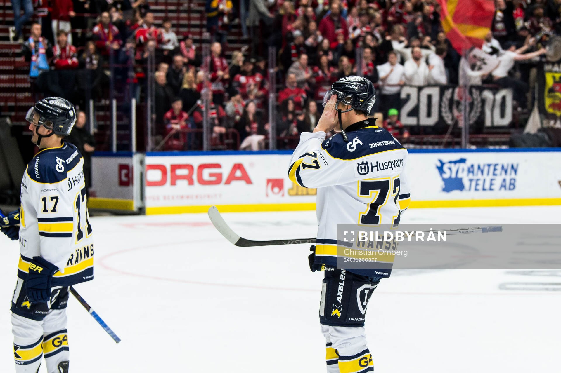Spelarna i HV71 deppar