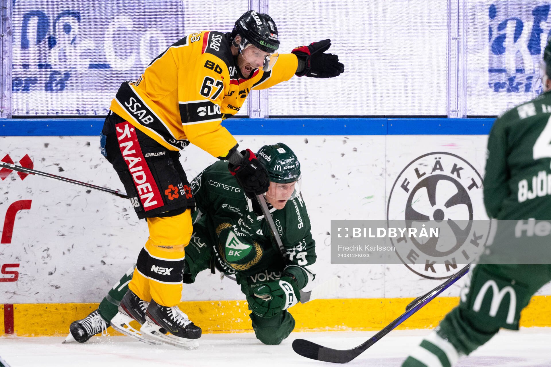 Luleås Linus Omark och Färjestads Patrik Lundh