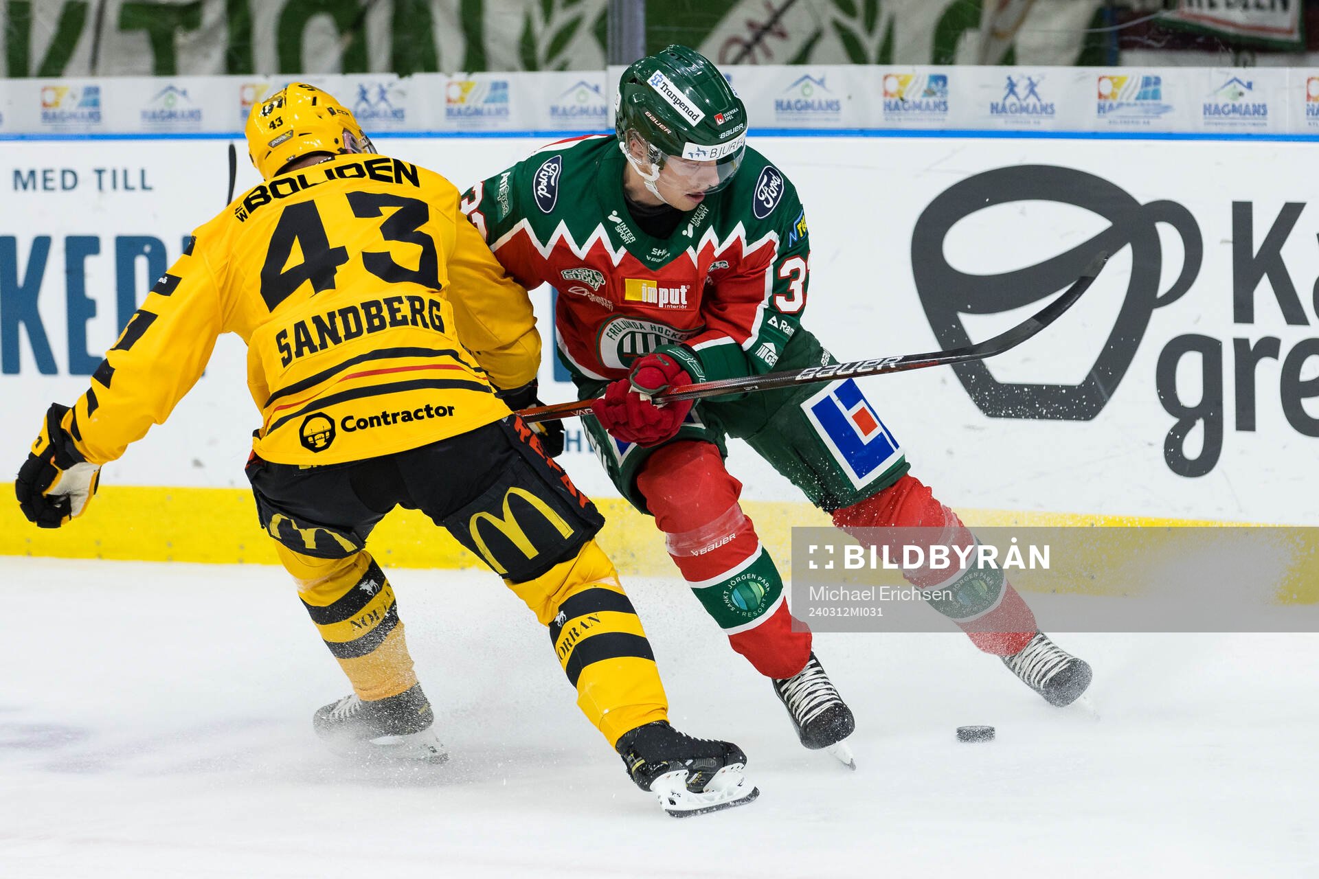 Skellefteås Filip Sandberg och Frölundas Linus Högberg