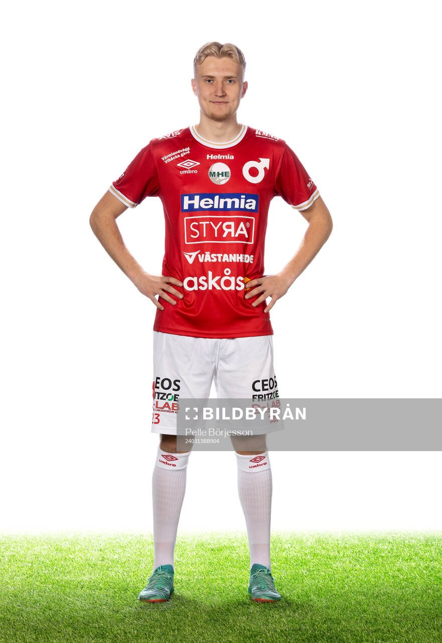 Degerfors Alexander Hedén Lindskog 1 poserar för ett porträtt den 13 mars 2024 i Degerfors.