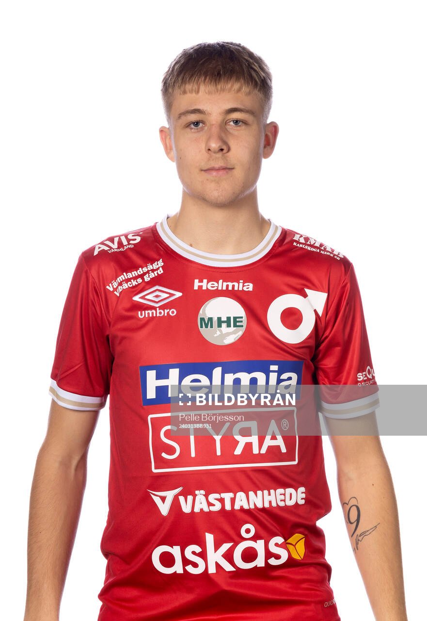 Degerfors Elias Pihlström poserar för ett porträtt den 13 mars 2024 i Degerfors.