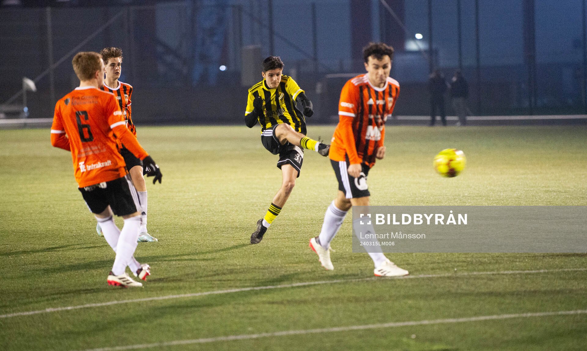 i matchen i DM för juniorer U19 mellan IFK Hässleholm och Kristianstads FC i Hässleholm 15 mars 2024.