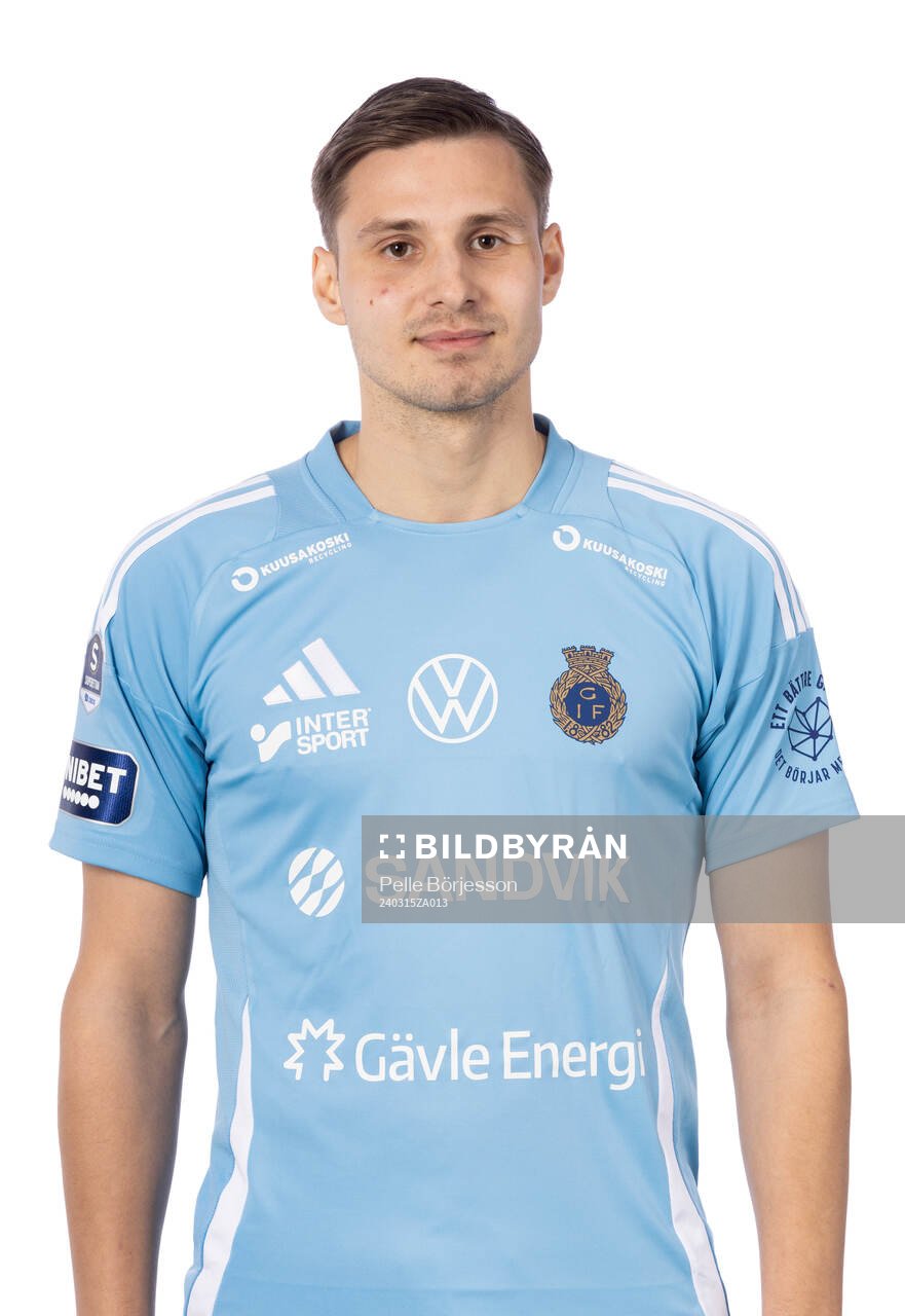 Gefles Jacob Hjelte poserar för ett porträtt den 15 mars 2024 i Gävle.