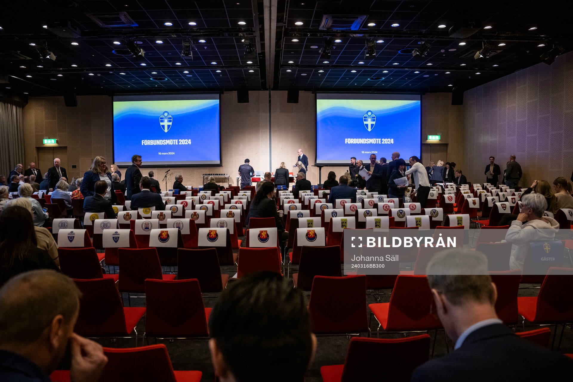 Förberedelser inför Svenska Fotbollförbundets årsmöte den 16 mars 2024 i Stockholm. 