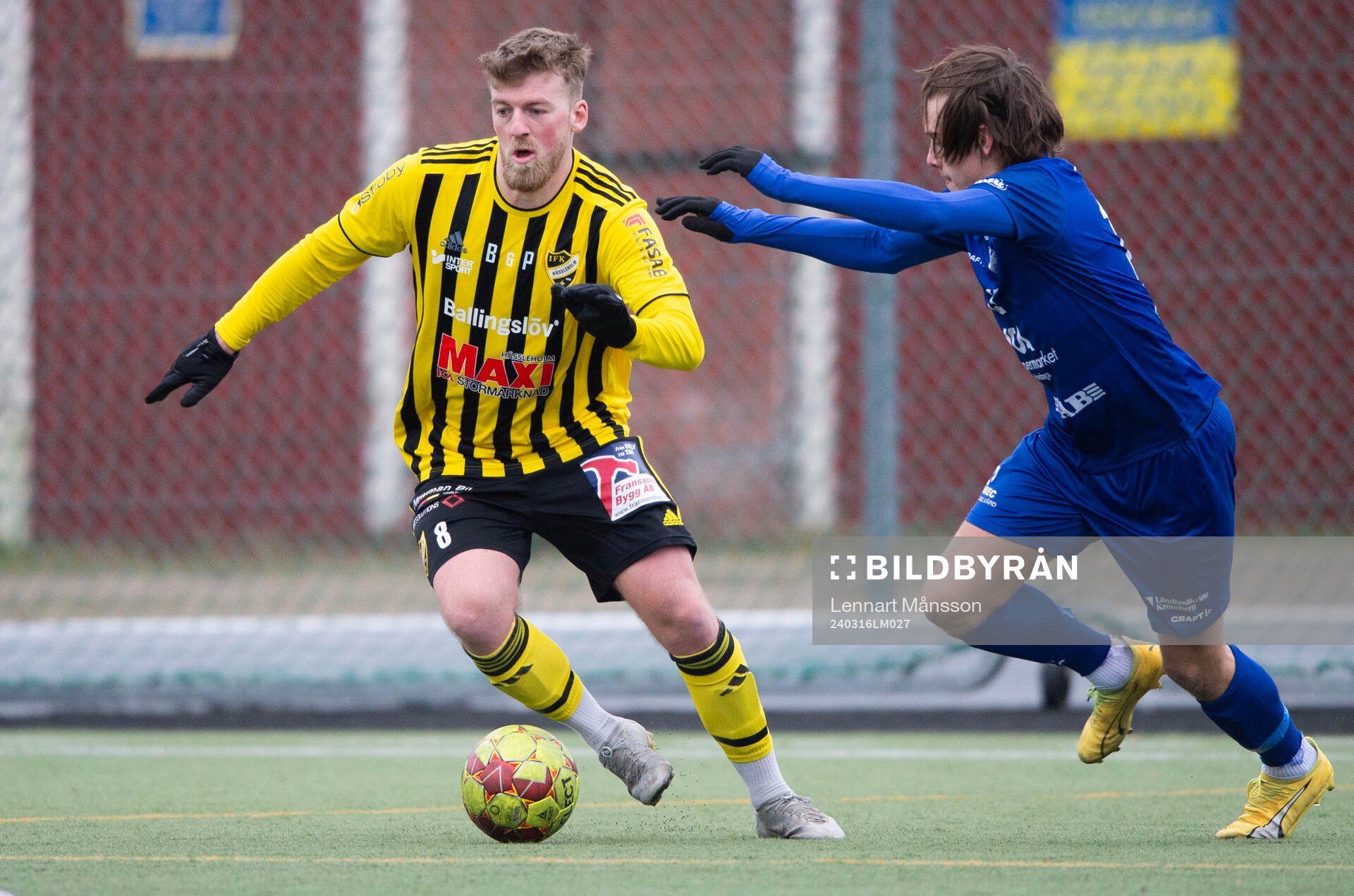 IFK Hässleholms Teddy Bergqvist i träningsmatchen mellan