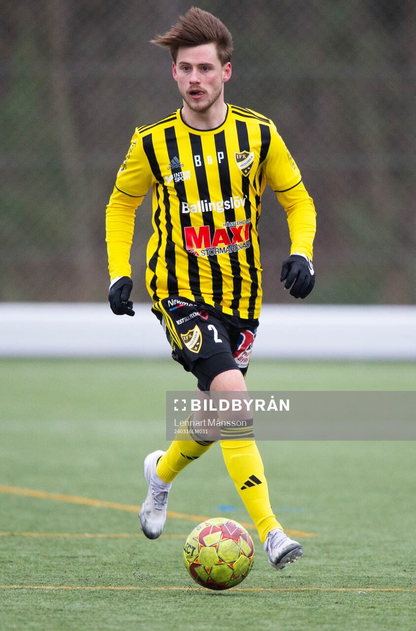 IFK Hässleholms Elliot Pramberg i träningsmatchen mellan