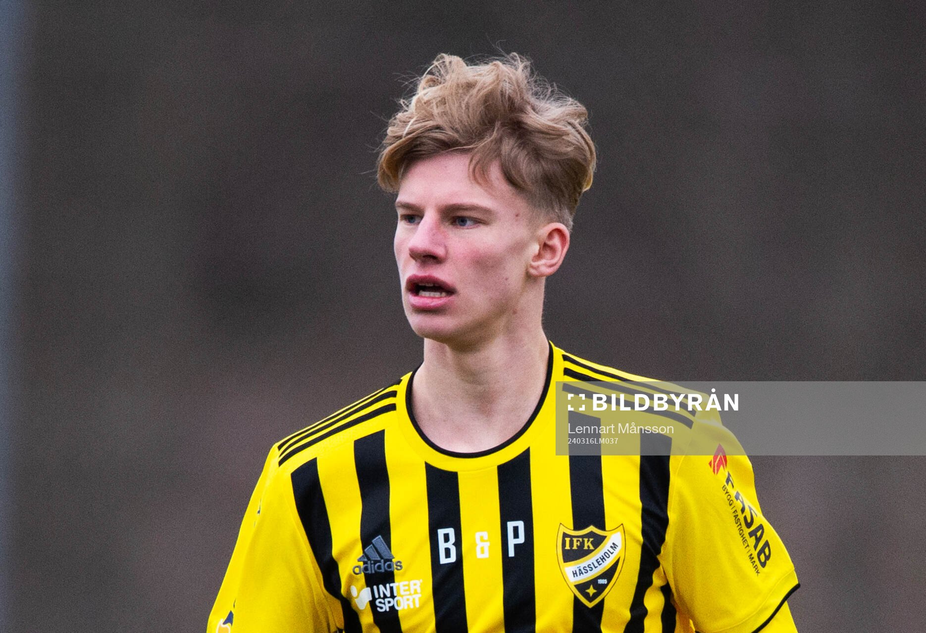 IFK Hässleholms Noel Larsson i träningsmatchen mellan IFK
