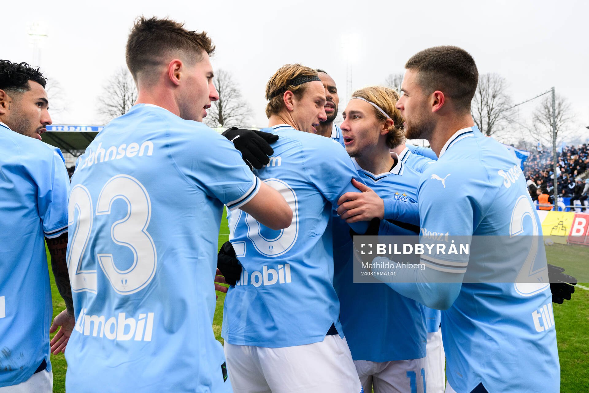 Malmö FFs Lasse Berg Johnsen, Erik Botheim, Sebastian