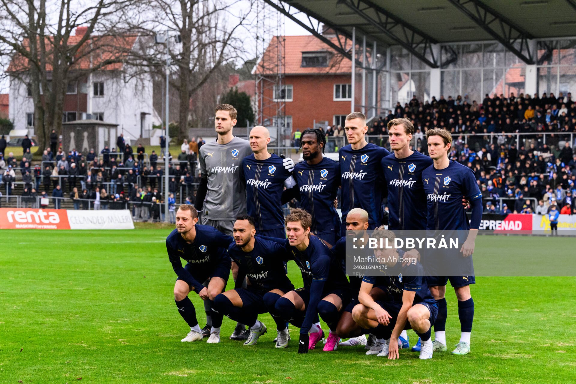 Halmstads startelva inför semifinalen i Svenska Cupen mellan Halmstad och Malmö FF den 16 mars 2024 i Halmstad. 