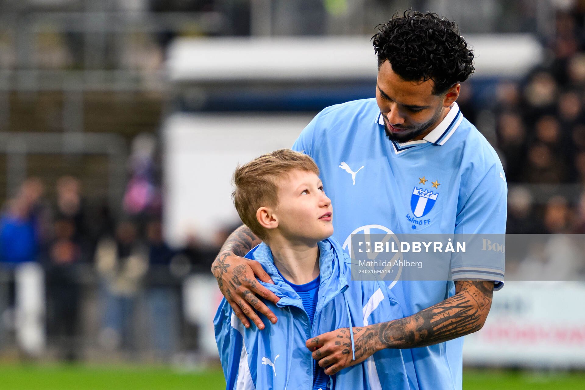 Malmö FFs Sergio Pena vid lineup inför semifinalen i Svenska Cupen mellan Halmstad och Malmö FF den 16 mars 2024 i Halmstad.