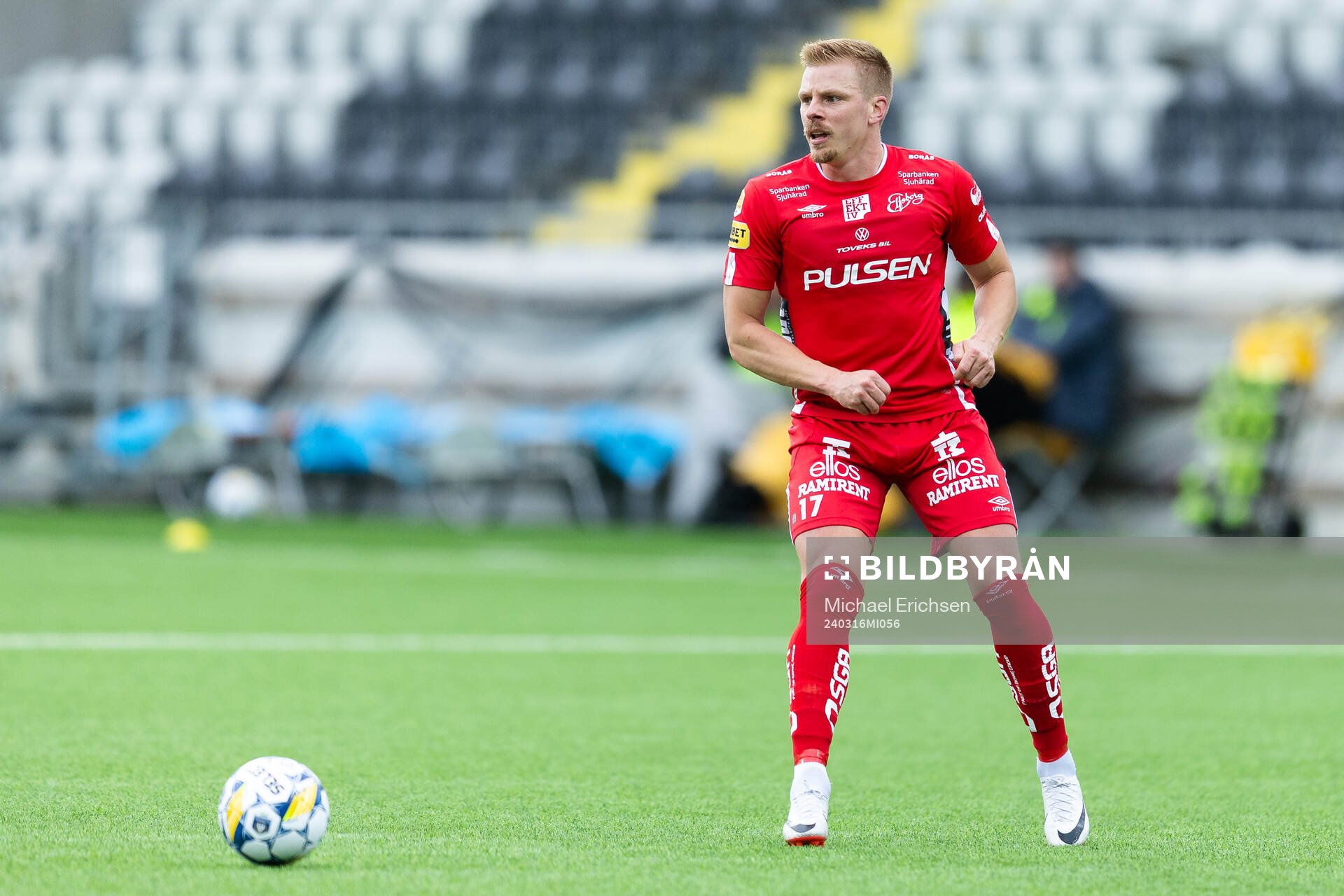 Elfsborgs Per Frick under träningsmatchen i fotboll mellan BK Häcken och Elfsborg den 16 mars 2024 i Göteborg. 