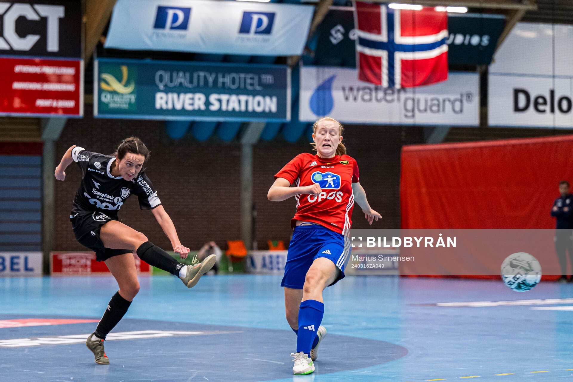 Monika Hunstad of Hulløy Bodø during the Norwegian Championship futsal match between Skeid and Hulløy Bodø on March 16, 2024 in Drammen.
