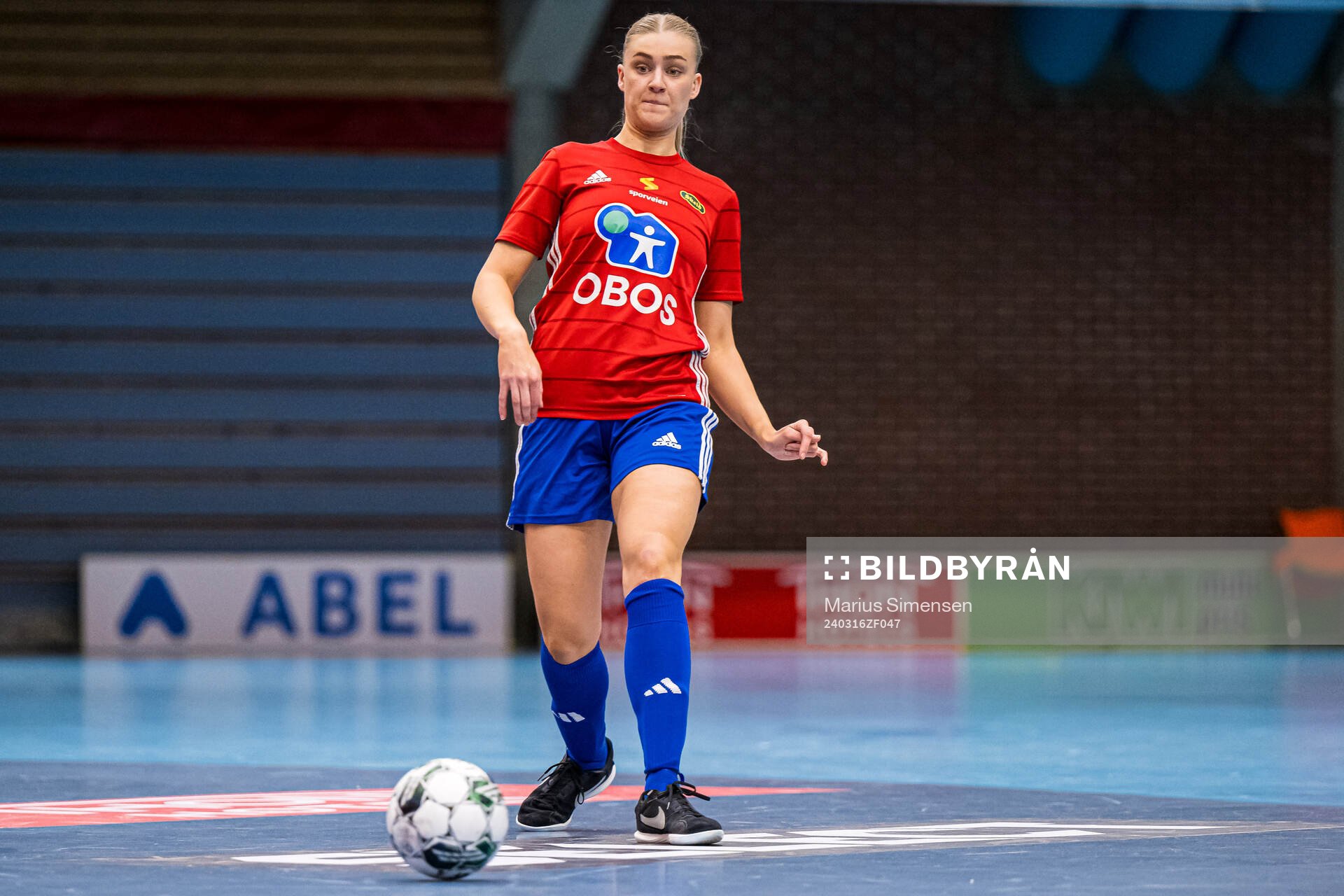 Elise Gullhav Kvandal of Skeid during the Norwegian Championship futsal match between Skeid and Hulløy Bodø on March 16, 2024 in Drammen.