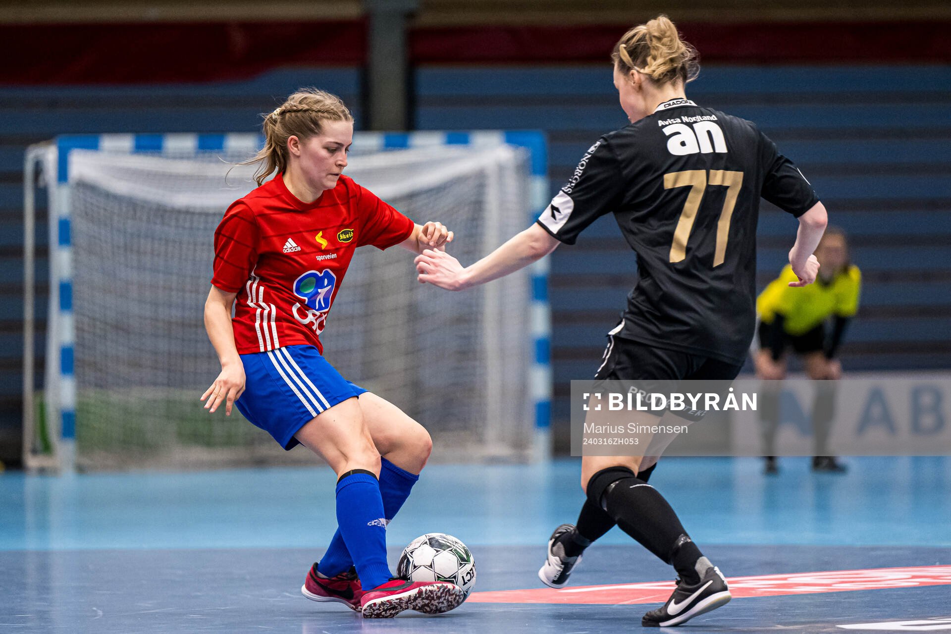 Leah Marlene van der Weel of Skeid during the Norwegian Championship futsal match between Skeid and Hulløy Bodø on March 16, 2024 in Drammen.