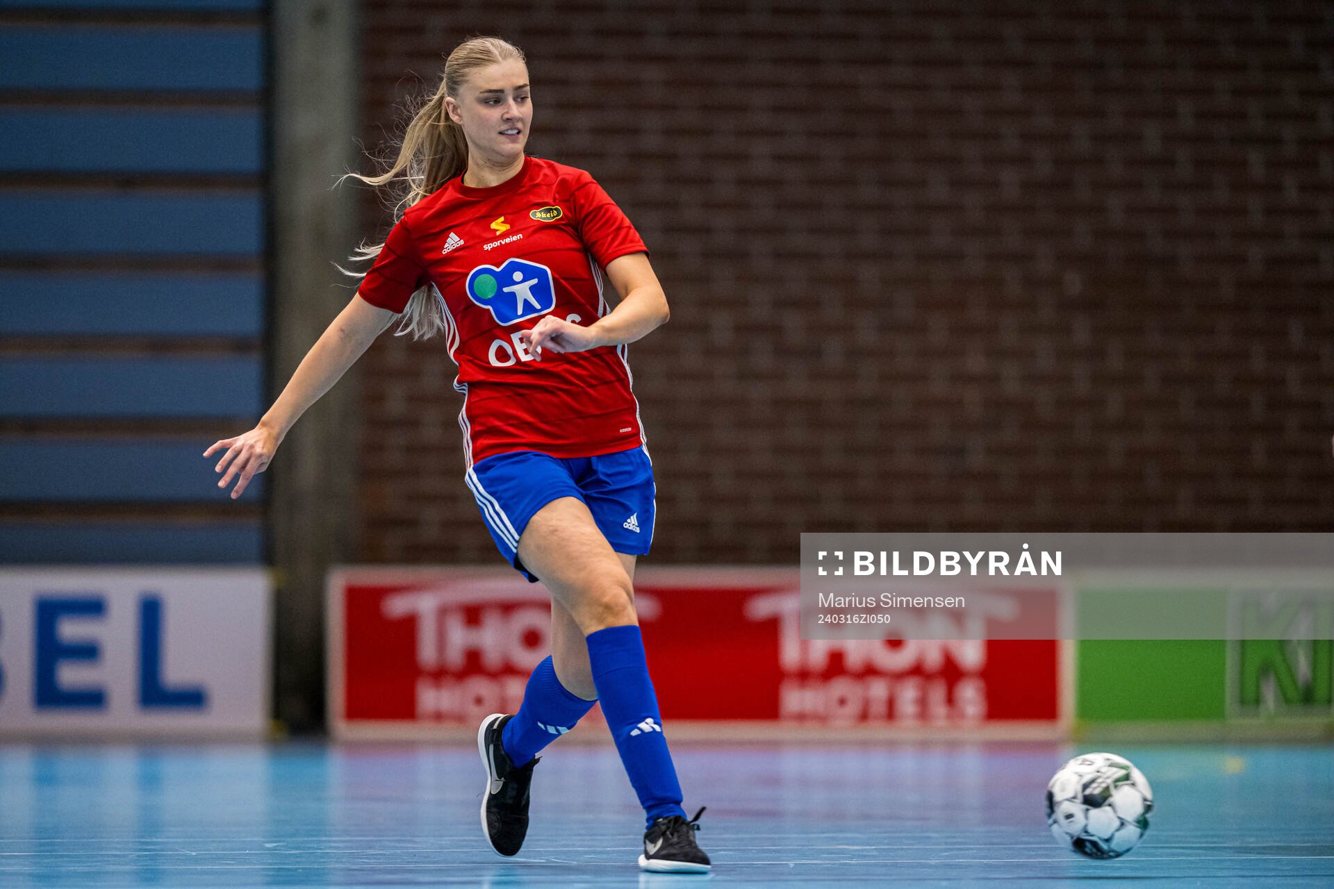 Elise Gullhav Kvandal of Skeid during the Norwegian Championship futsal match between Skeid and Hulløy Bodø on March 16, 2024 in Drammen.